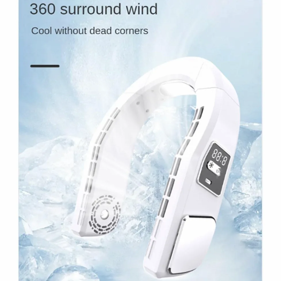1Set Ventilatore Portatile Del Collo Ricaricabile USB Ventole Appese Foglia Mini Air Cooler Rosa
