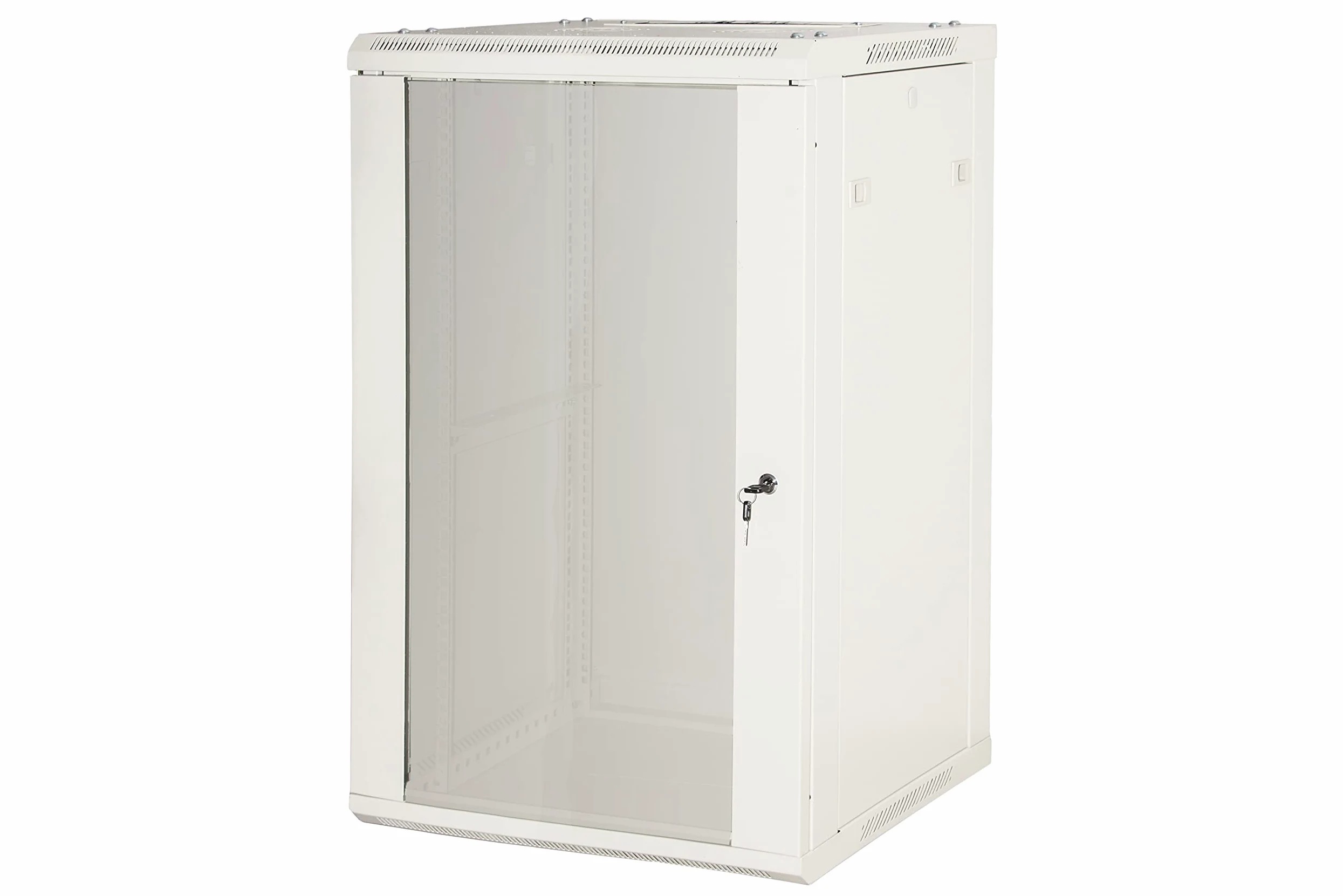 ARMADIO RACK 19" 15 UNITA' DA MURO (A) 770 x (L) 600 x (P) 450 GRIGIO DISASSEMBLATO PORTA VETRO