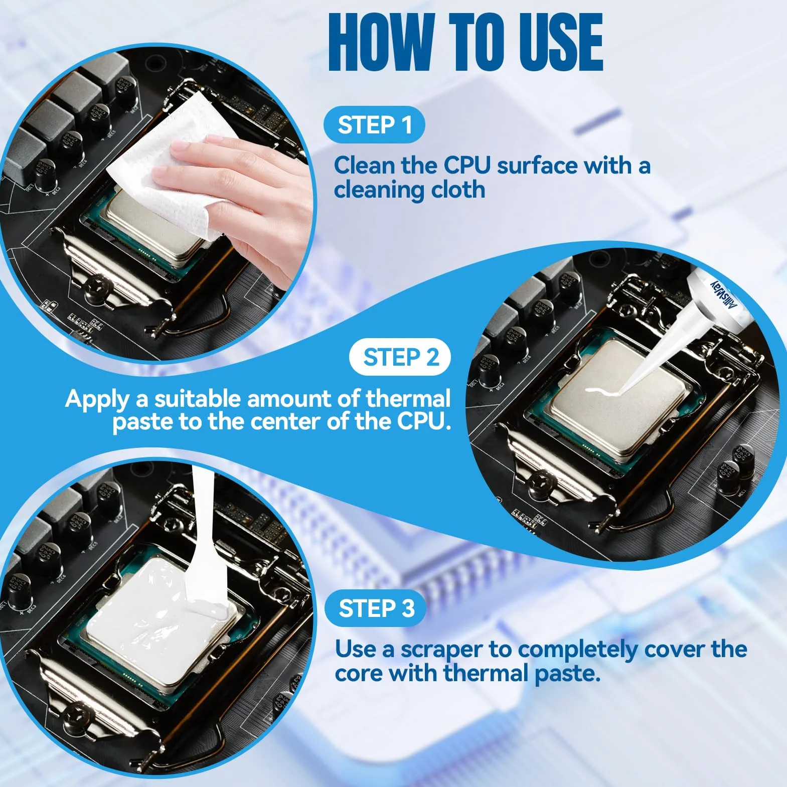 Pasta Termica CPU 100 g Bianco per Computer e Componenti Elettronici