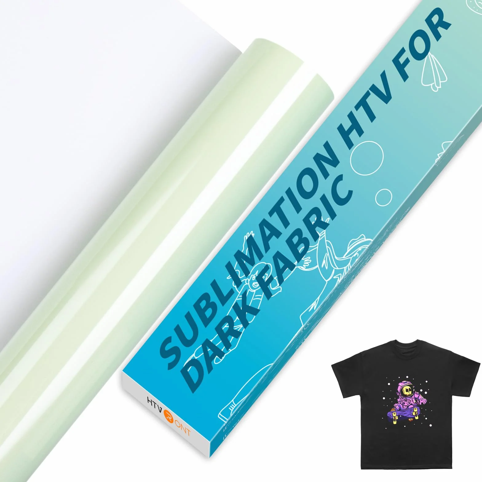 HTVRONT Sublimazione HTV per tessuto scuro/chiaro - Vinile a sublimazione lucido 30,5 x 30,5 m per magliette - Lavora insieme con carta a sublimazione Stampa a sublimazione InkHeat