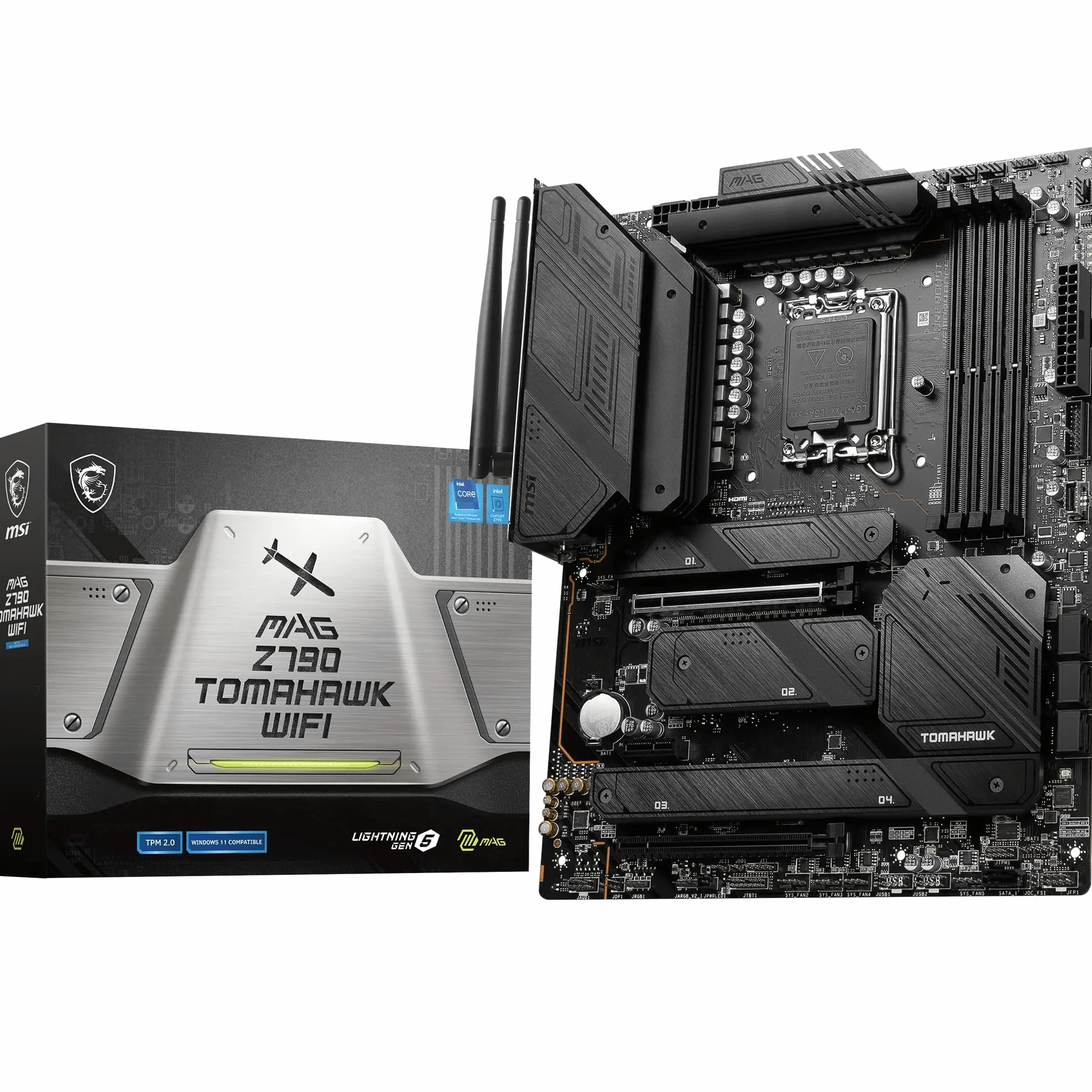 MSI MAG Z790 TOMAHAWK WIFI Scheda Madre ATX, Socket LGA 1700, Compatibile con Intel Core 14ª/13ª/12ª Gen, DDR5 7200+ MHz (OC), PCIe 5.0, 4x M.2 Gen4, VRM 90A SPS, Wi-Fi 6E
