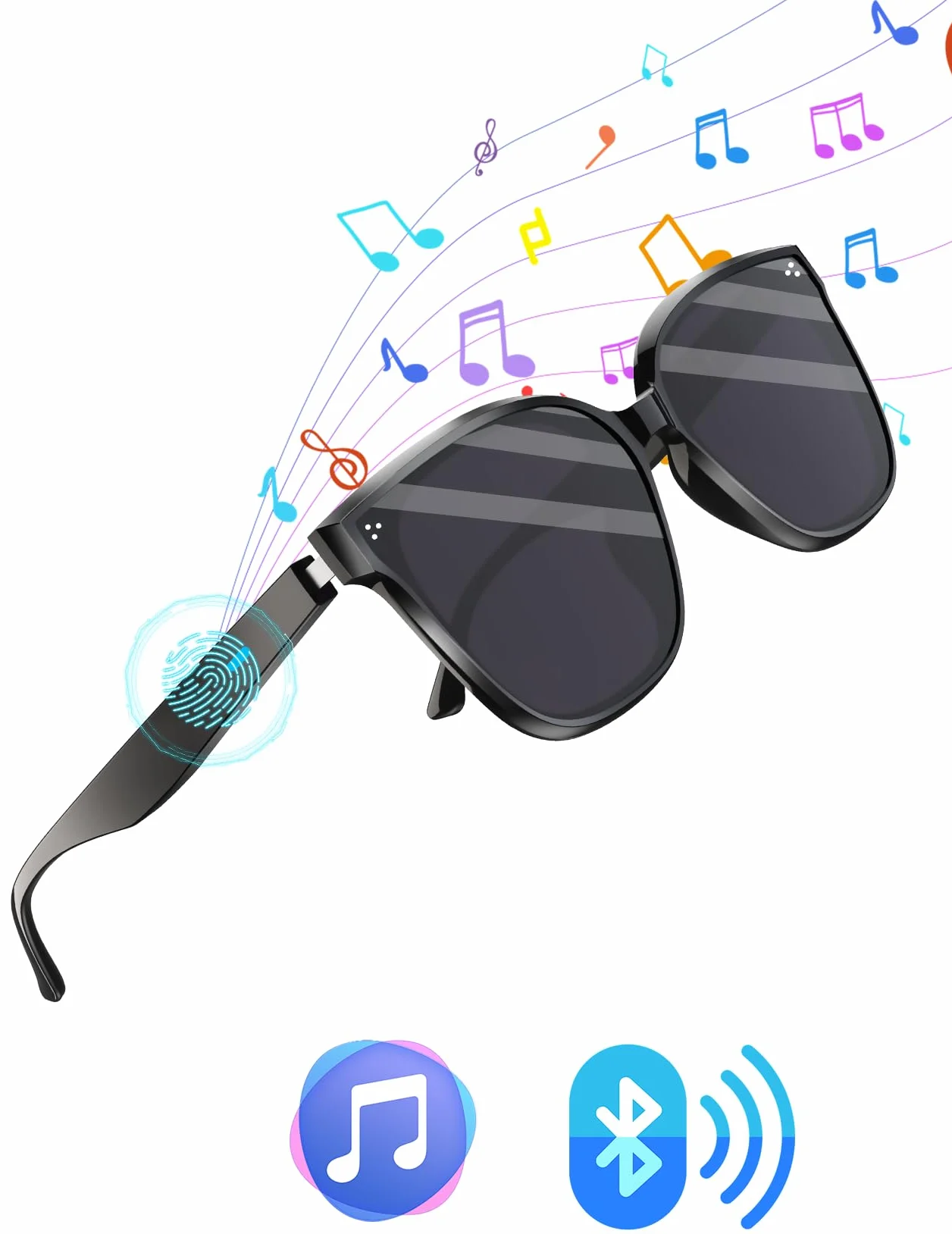 Intelligente Bluetooth 5.4 Audio Sonnenbrille mit Mikrofon Lautsprecher für Herren Damen