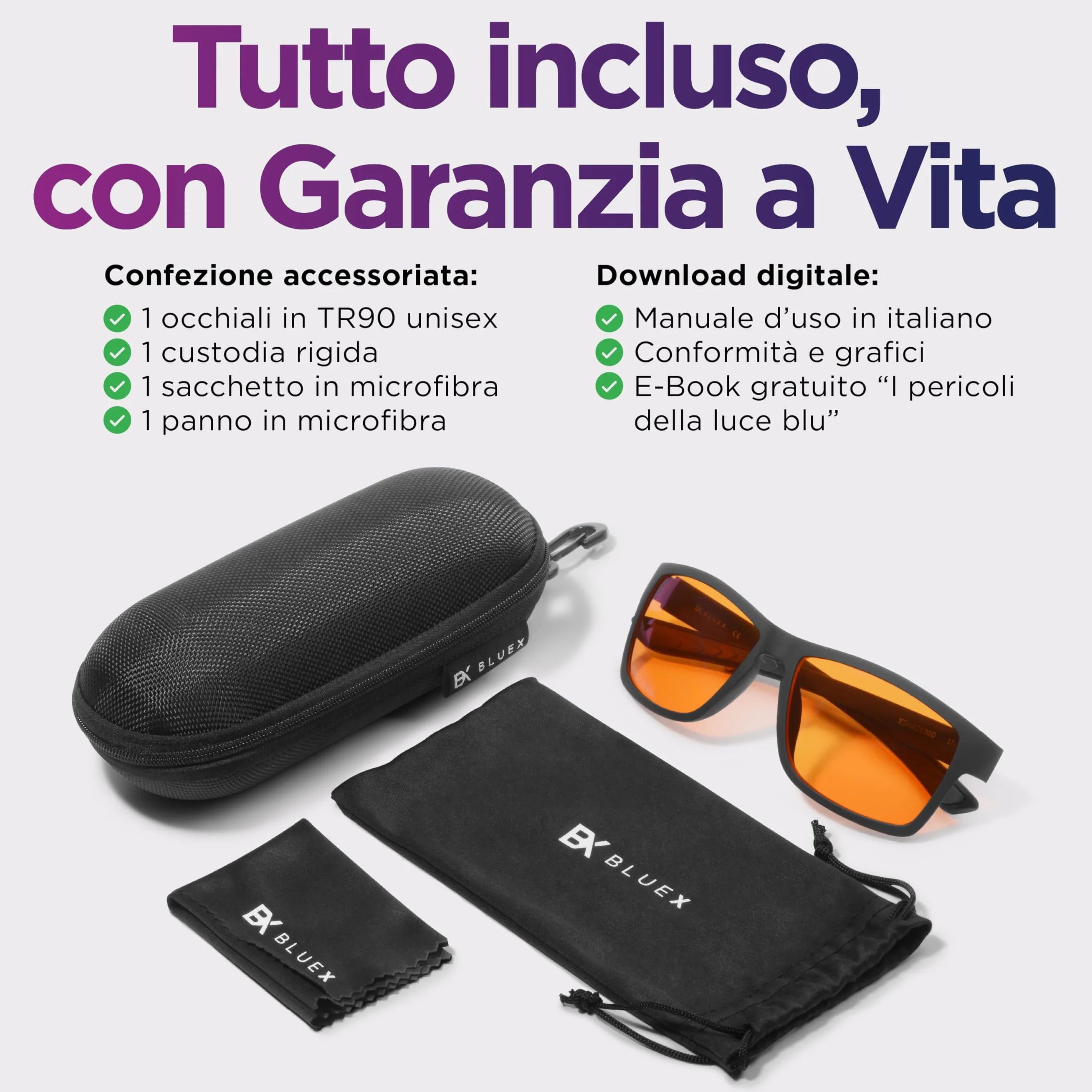 Occhiali Gaming Anti Luce Blu TR90 Leggeri Resistenti Protezione Occhi Anti Affaticamento Uomo Donna