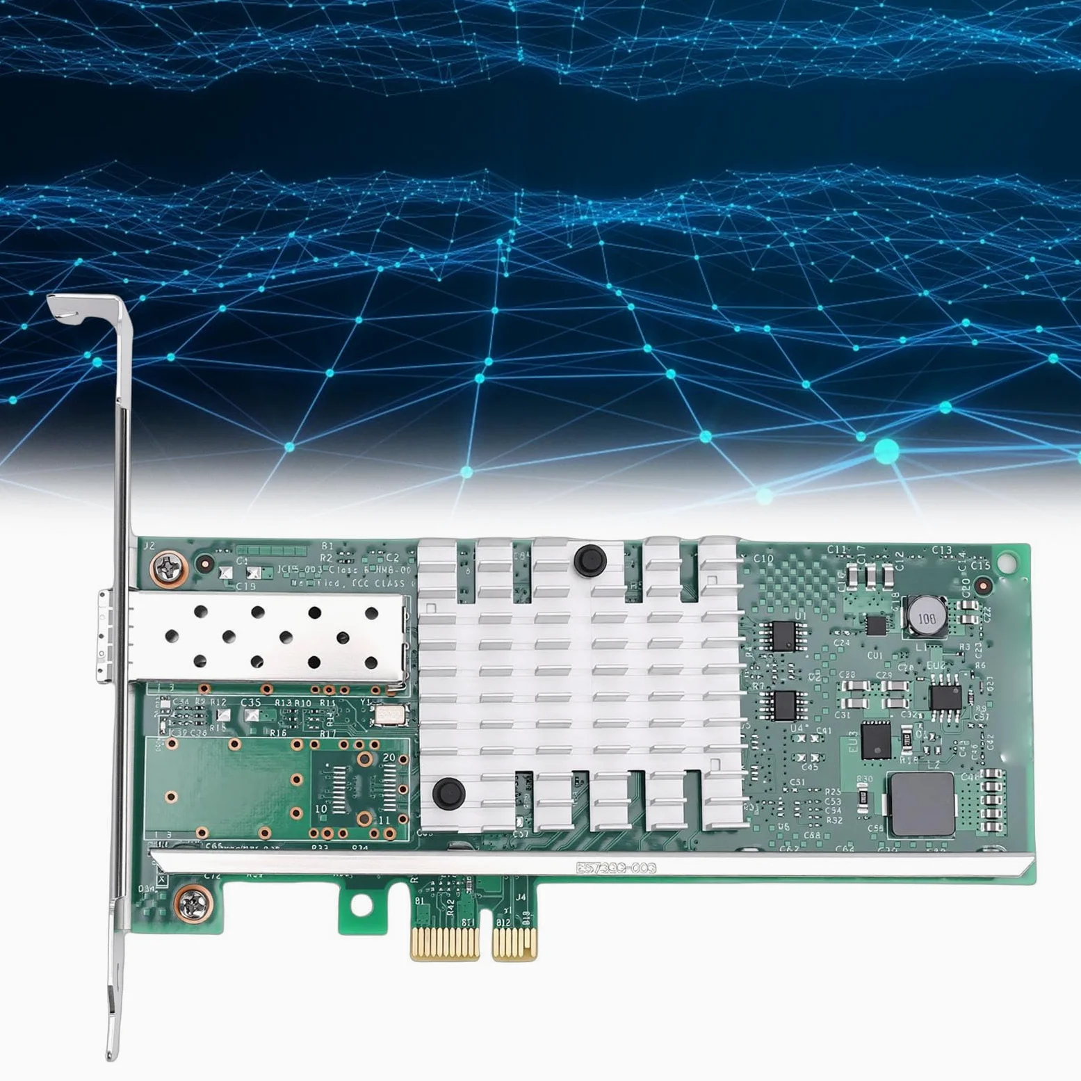 Naroote Scheda di Rete PCIE2.0 X1 da 10 Gb, Adattatore Ethernet da 10 Gb, Adattatore per Scheda di Rete in Fibra con Chip 82599EN, Ideale per Vista 7 8 8.1 10