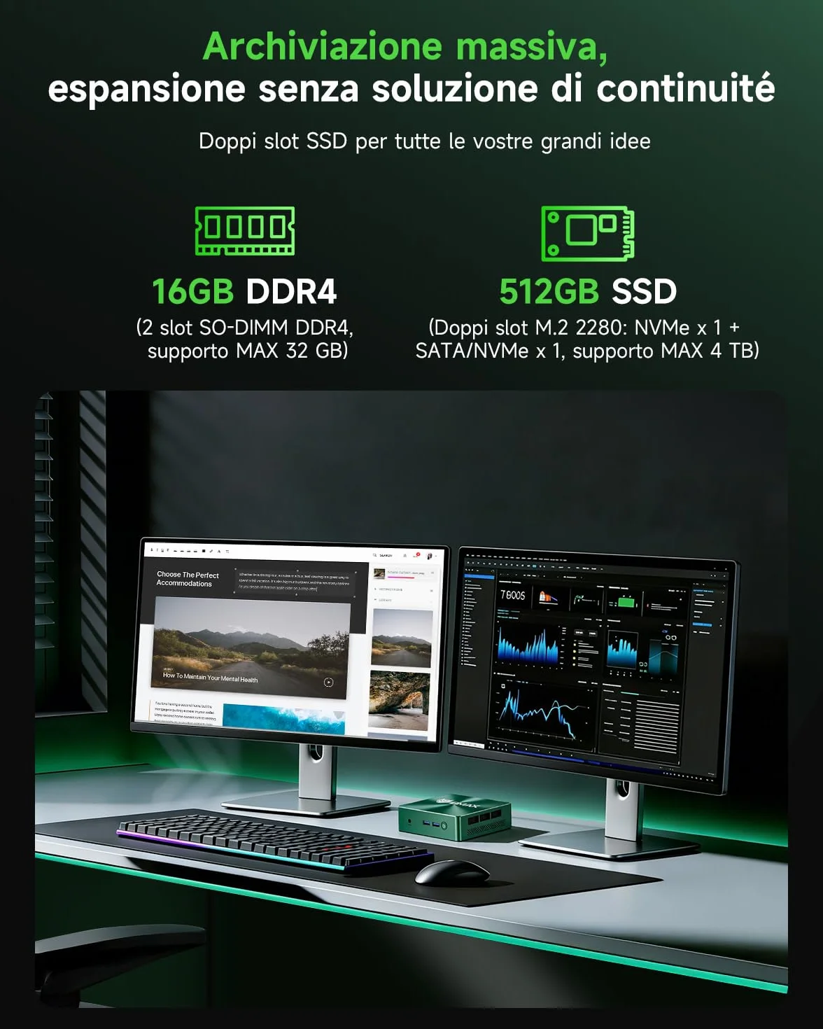 BMAX Win11 Pro Mini PC Intel Core i5-8257U 16GB DDR4 512GB NVMe SSD 4K@60Hz DP HDMI Dual Display WiFi 6 BT5.2