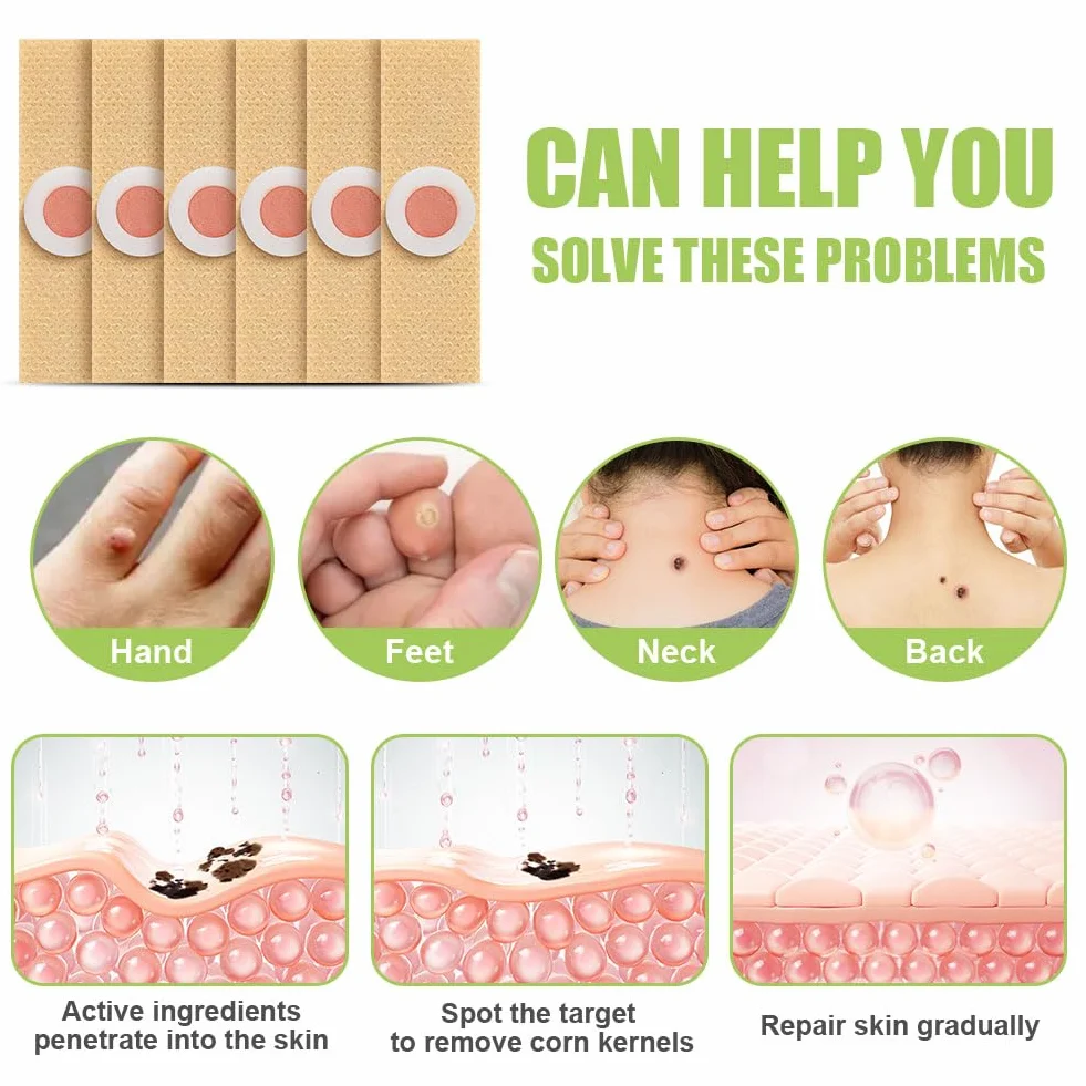 24Pcs Tamponi Rimozione Calli Piedi, Wart Remover Cerotti per la Rimozione del Mais e Verruche