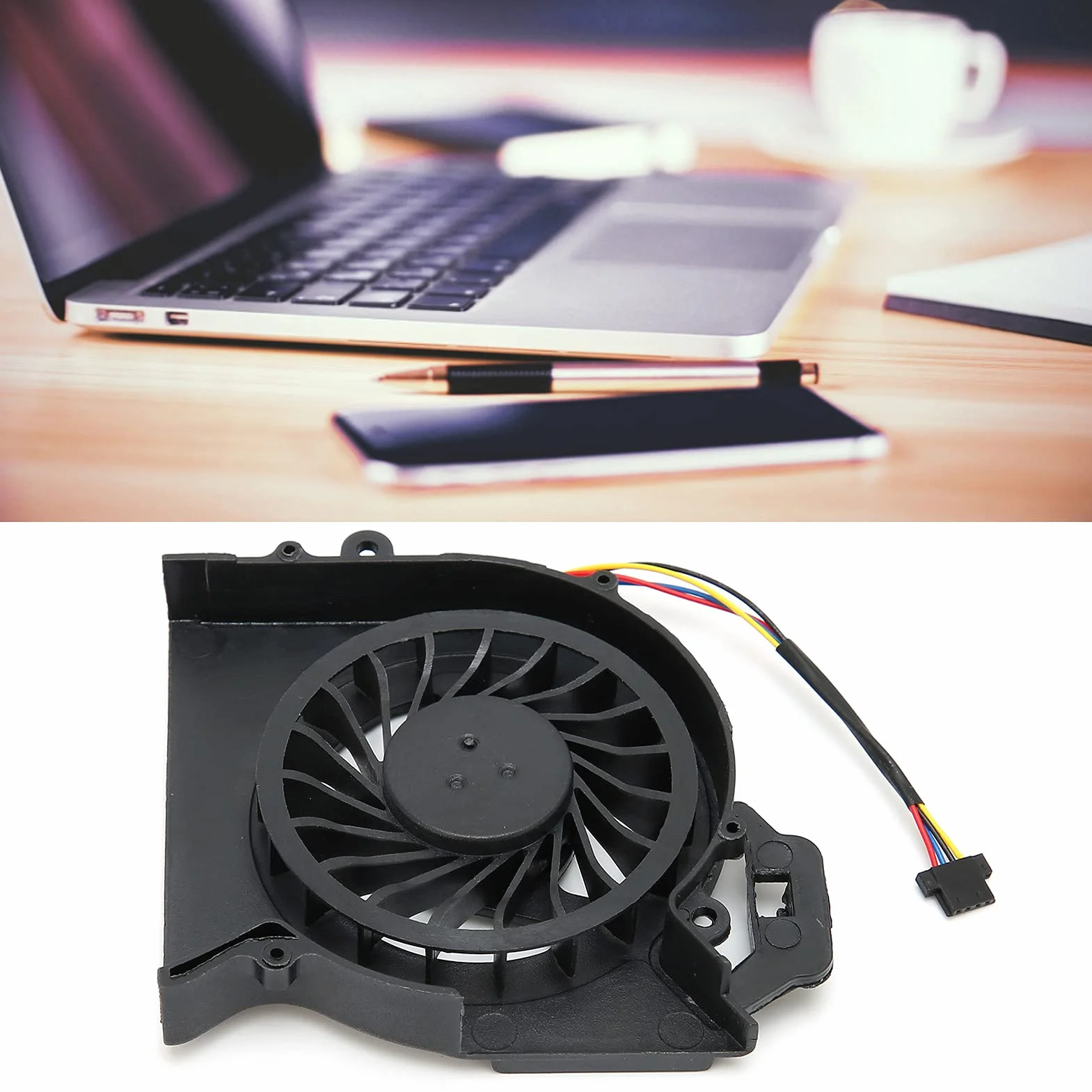 Akozon Ventola di raffreddamento CPU, dissipatore di calore per Pavilion Dv6 – 6000 Dv7 – 6000, potente e durevole, compatibile con muto a 4 pin per laptop con
