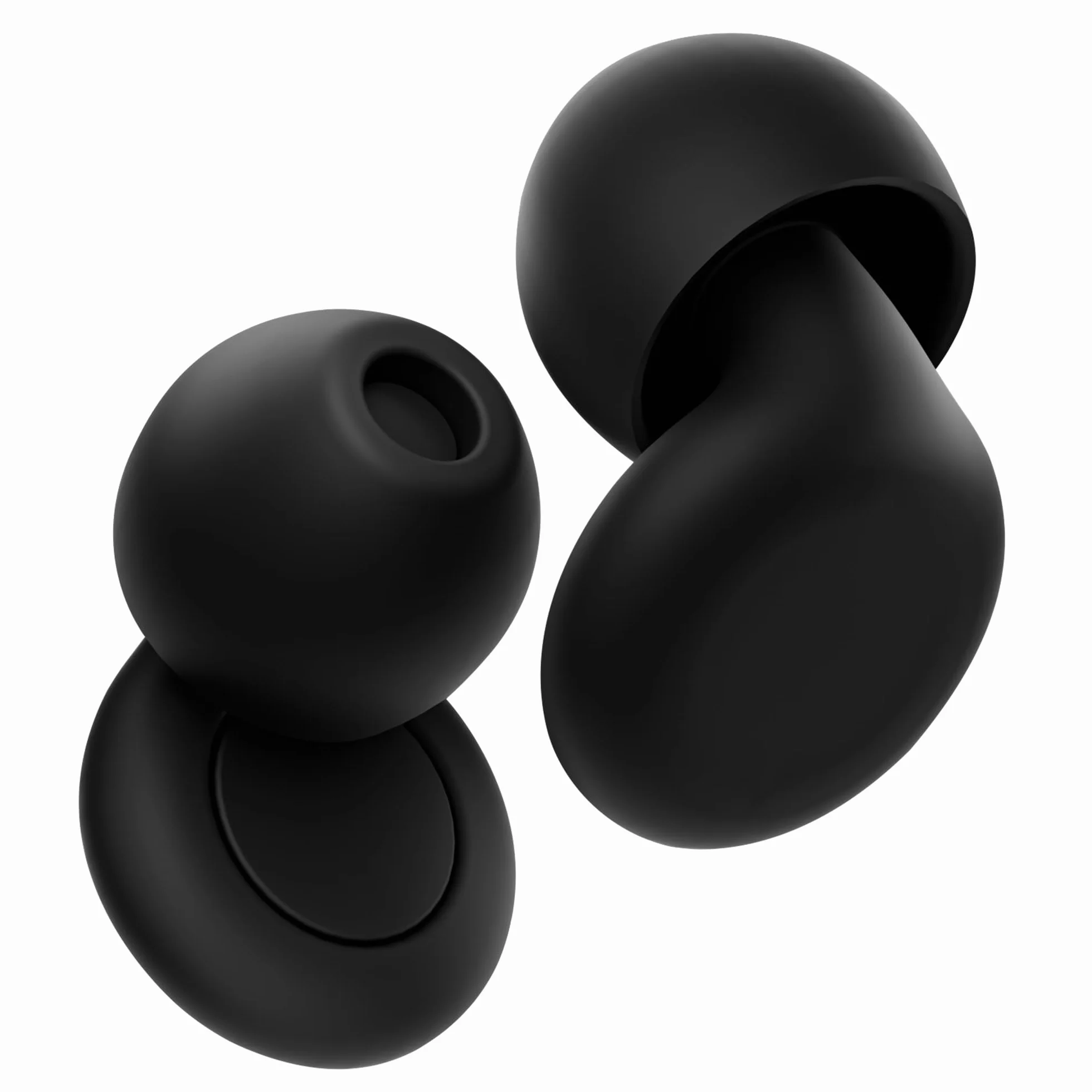 Tappi Orecchie Dormire Silicone Flessibile Antirumore 28 dB Riutilizzabili 8 Gommini XS S M L Nero