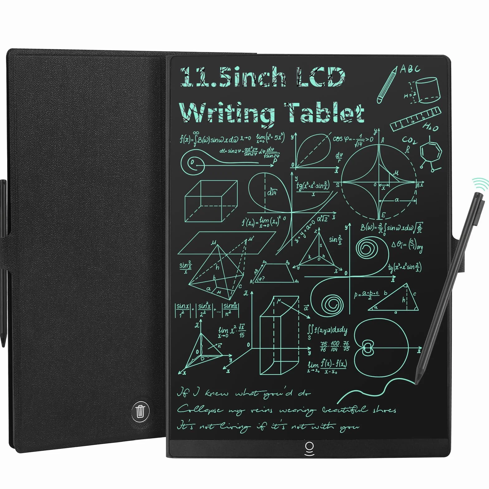 Czemo Tavoletta da Scrittura LCD 11,5 Pollici con Custodia in Pelle Riutilizzabile Lavagna Elettronica
