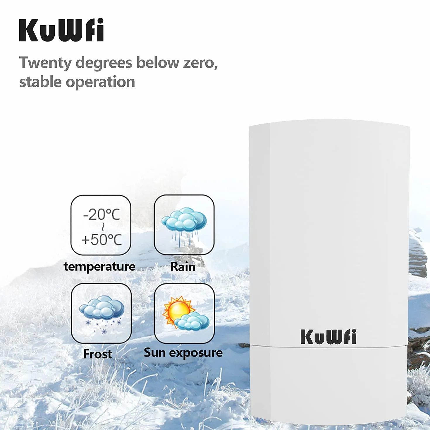 Accesso Point Esterno, KuWFi 300 Mbps Wireless Bridge/CPE Point-to-Point per Interni ed Esterni Supporta 1 KM di Distanza per Trasmissione Remota PTP, Applicazione PTMP