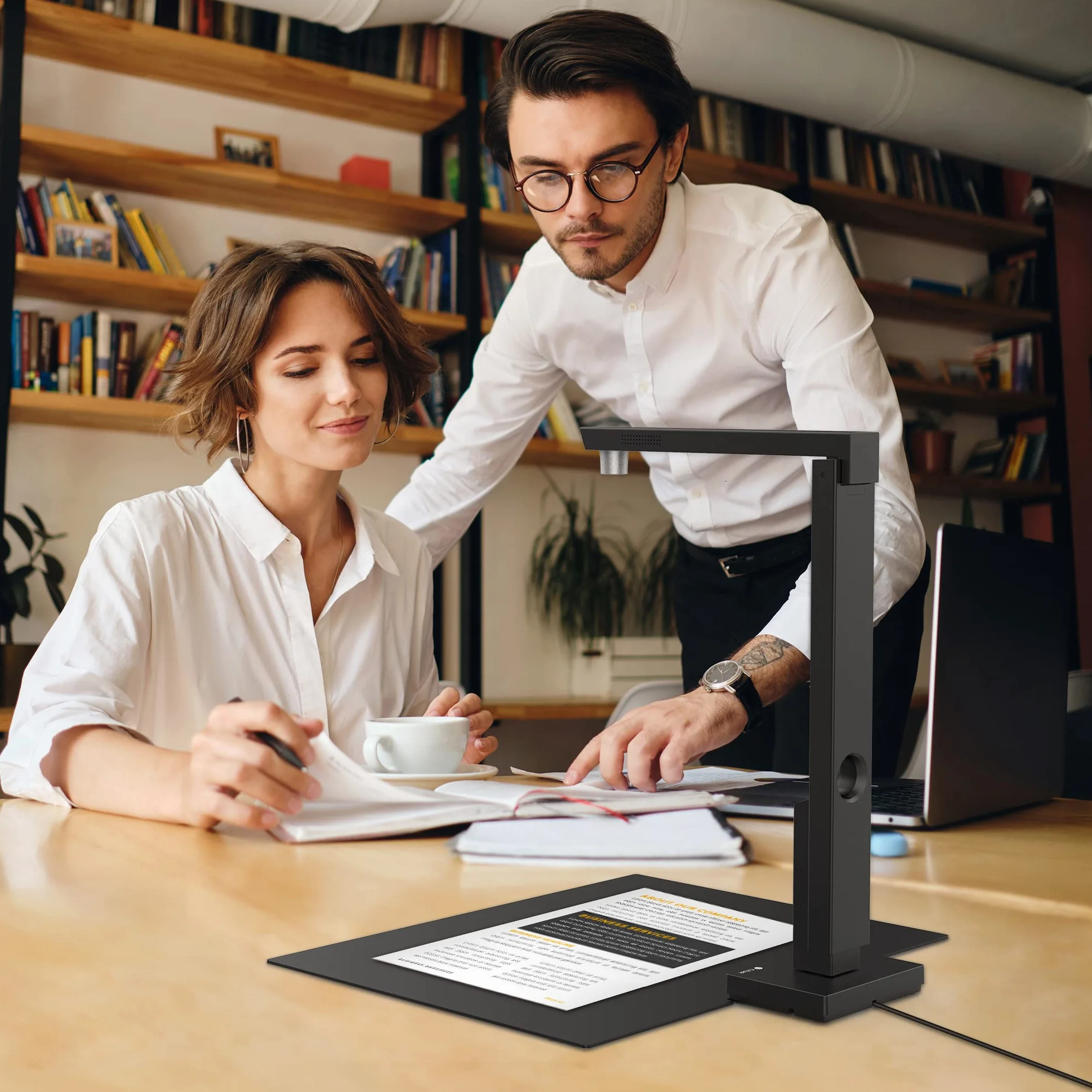 CZUR Lens 12 MP USB-Scanner Mobile per Documenti, Webcam + Scanner Pieghevole 2-in-1, Alta Risoluzione, Scansione Fino a A4, Multilingue OCR per Windows e macOS (Lens 1200)