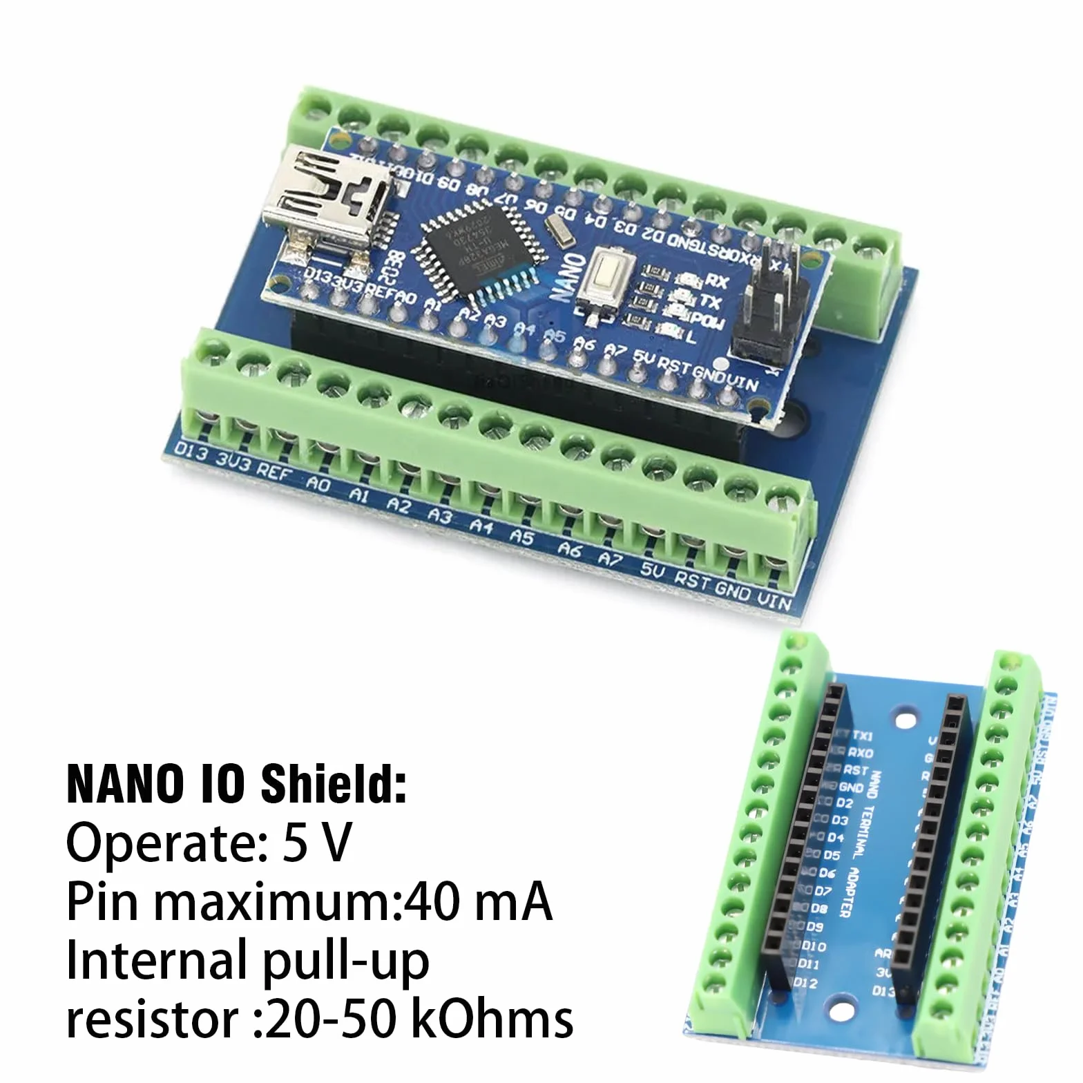 Binghe 2 Pezzi Nano Adattatore e Scheda IO Shield V1.0 - Scheda di Estensione