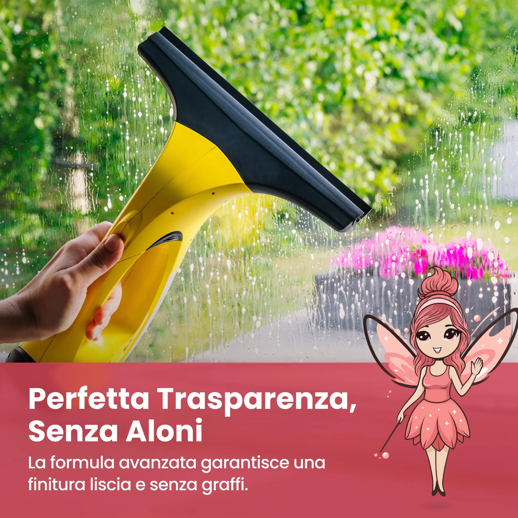 MRS. SHINY Detergente per Vetri per Aspiragocce 500ML Senza Risciacquo Formula Senza Schiuma Brillantezza Perfetta Senza Aloni