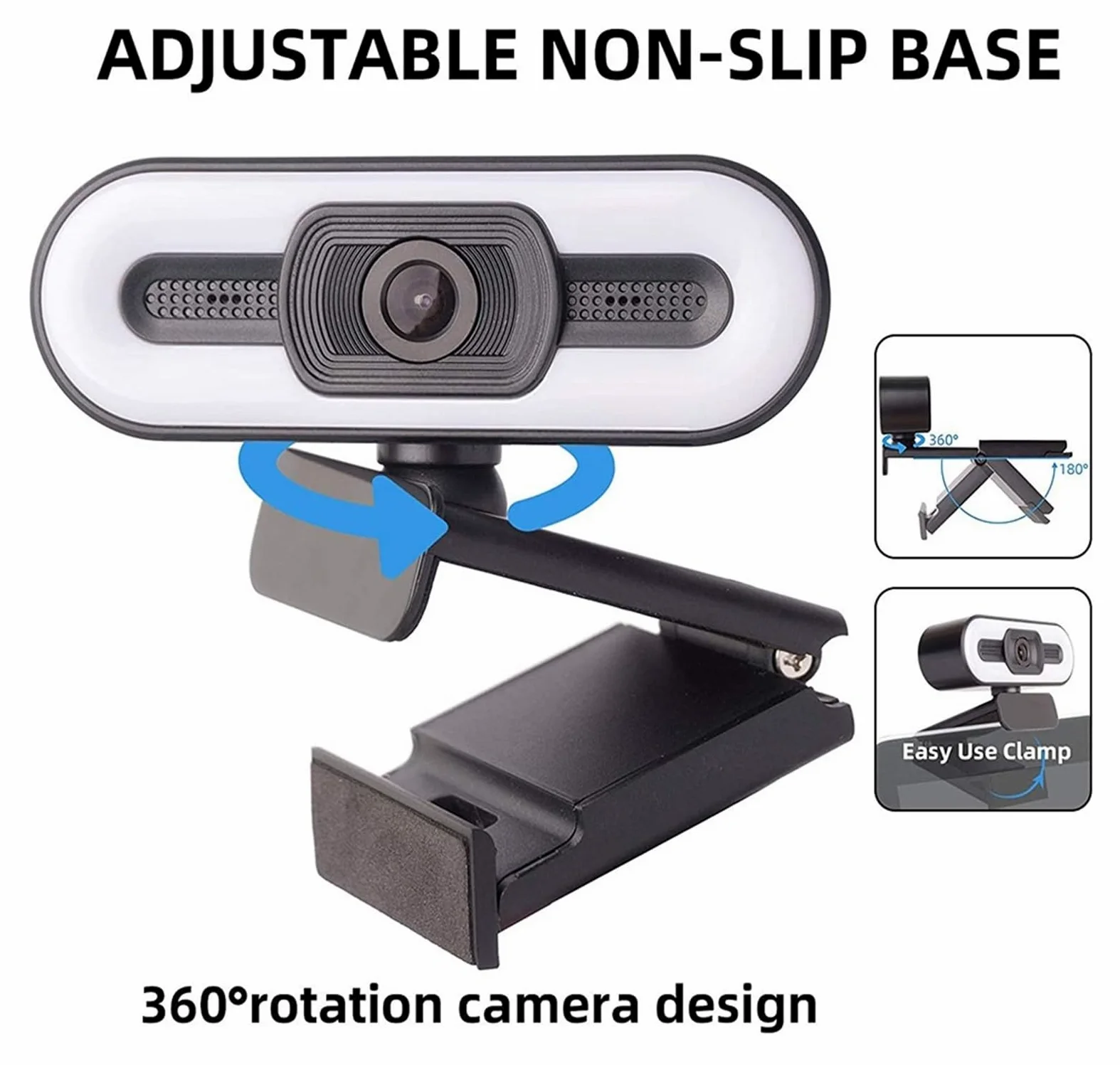 Full HD 1080P 2K 4K Webcam Auto Focus Fill Light Web Camera con microfono Trasmissione in diretta USB Computer PC Web Cam(4K AutoFocus)
