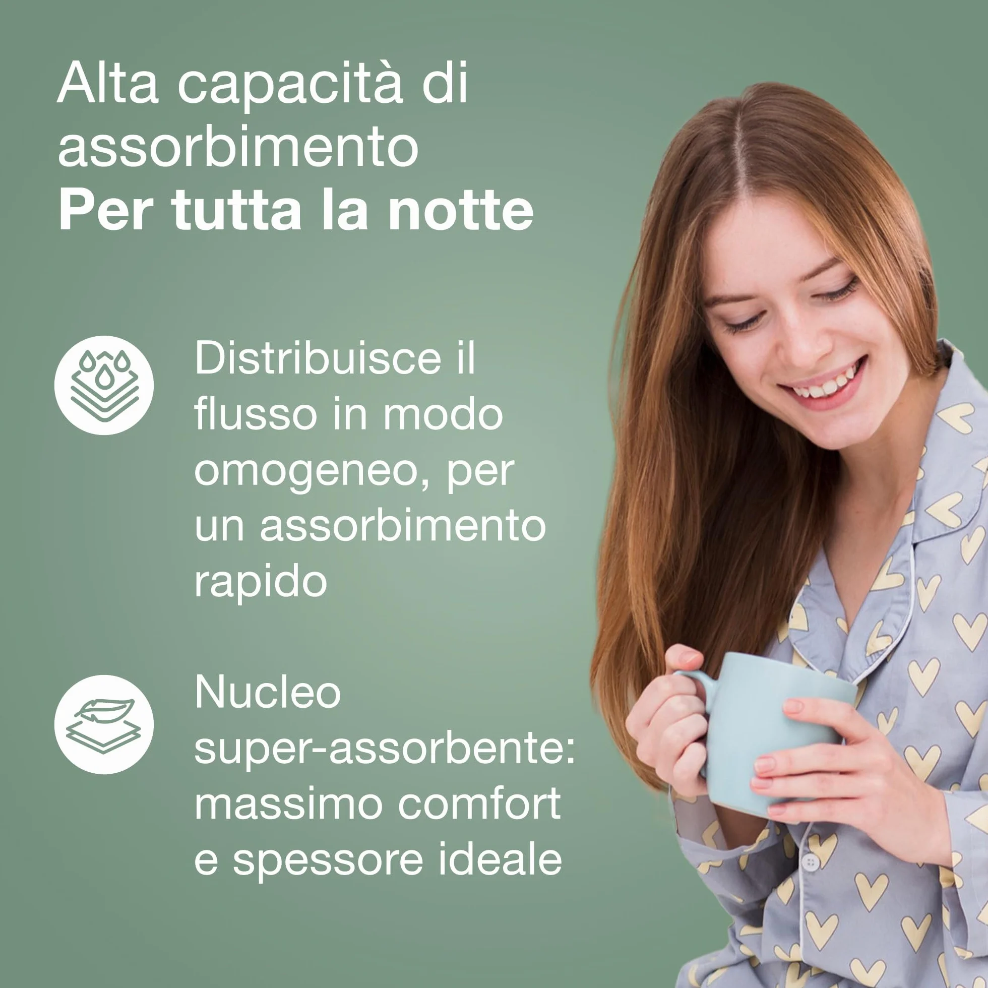 Saugella Assorbenti Cotton Touch Notte 48 sztuk z Ali, Antybakteryjne, Antyodorowe, Łagodzące