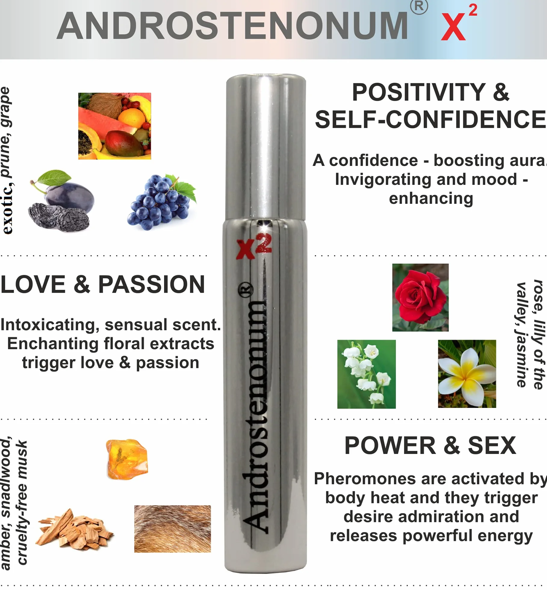 ANDROSTENONUM X2 feromone per uomo roll-on 8 ml extra forti