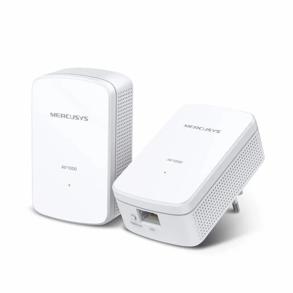 Mercusys TP-Link MP500 KIT Powerline Kit Homeplug AV2 Fino a 1000Mbps, 1 Porta Gigabit, Plug & Play, Compatibile con Tutti i Router, Tecnologia Powerline