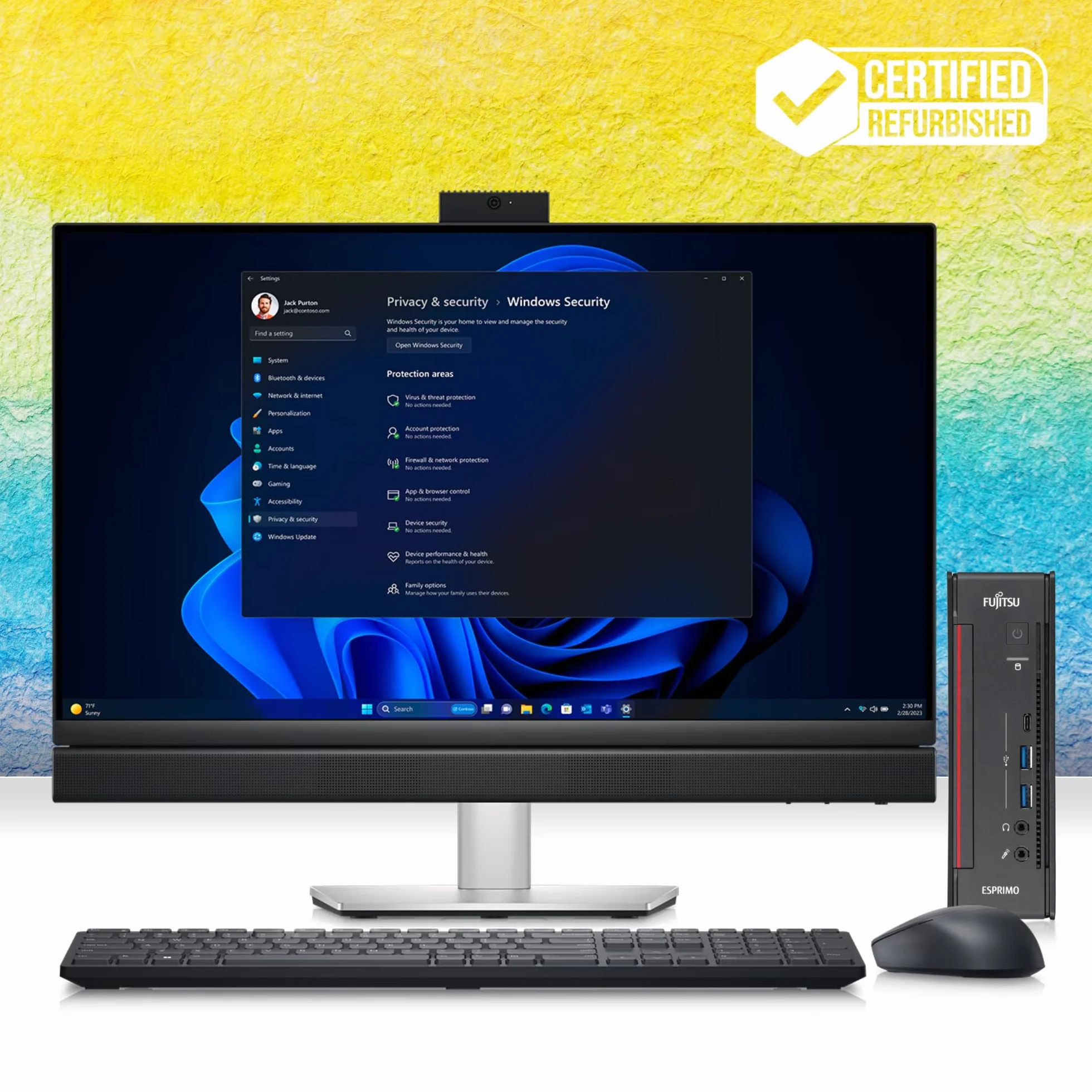 Fujitsu Esprimo Mini PC Desktop Intel i5-7500T 8GB DDR4 SSD 256GB DVI DP Win Ricondizionato