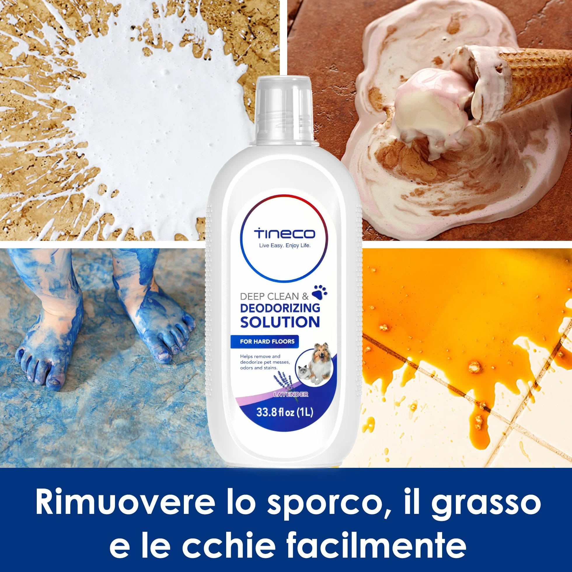 Tineco Soluzione Pulizia Pavimenti 1L Lavanda per iFloor 2/3 Breeze FLOOR ONE S3 S5 S5 Pro 2 S6 S7 Pro