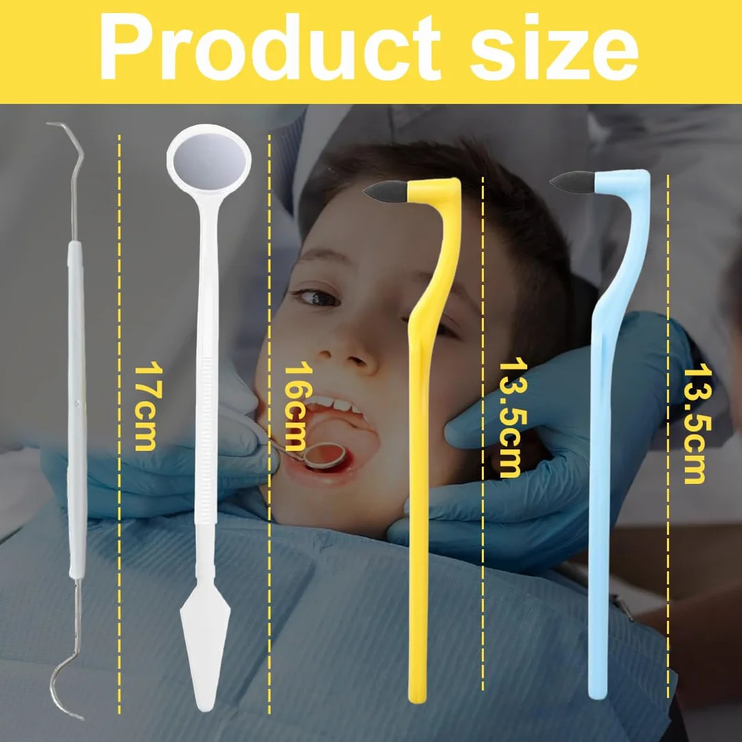 Kit Pulizia Denti Rimozione Tartaro Sbiancante Denti (2 Rimuovi Tartaro, 1 Gancio, 1 Specchio)