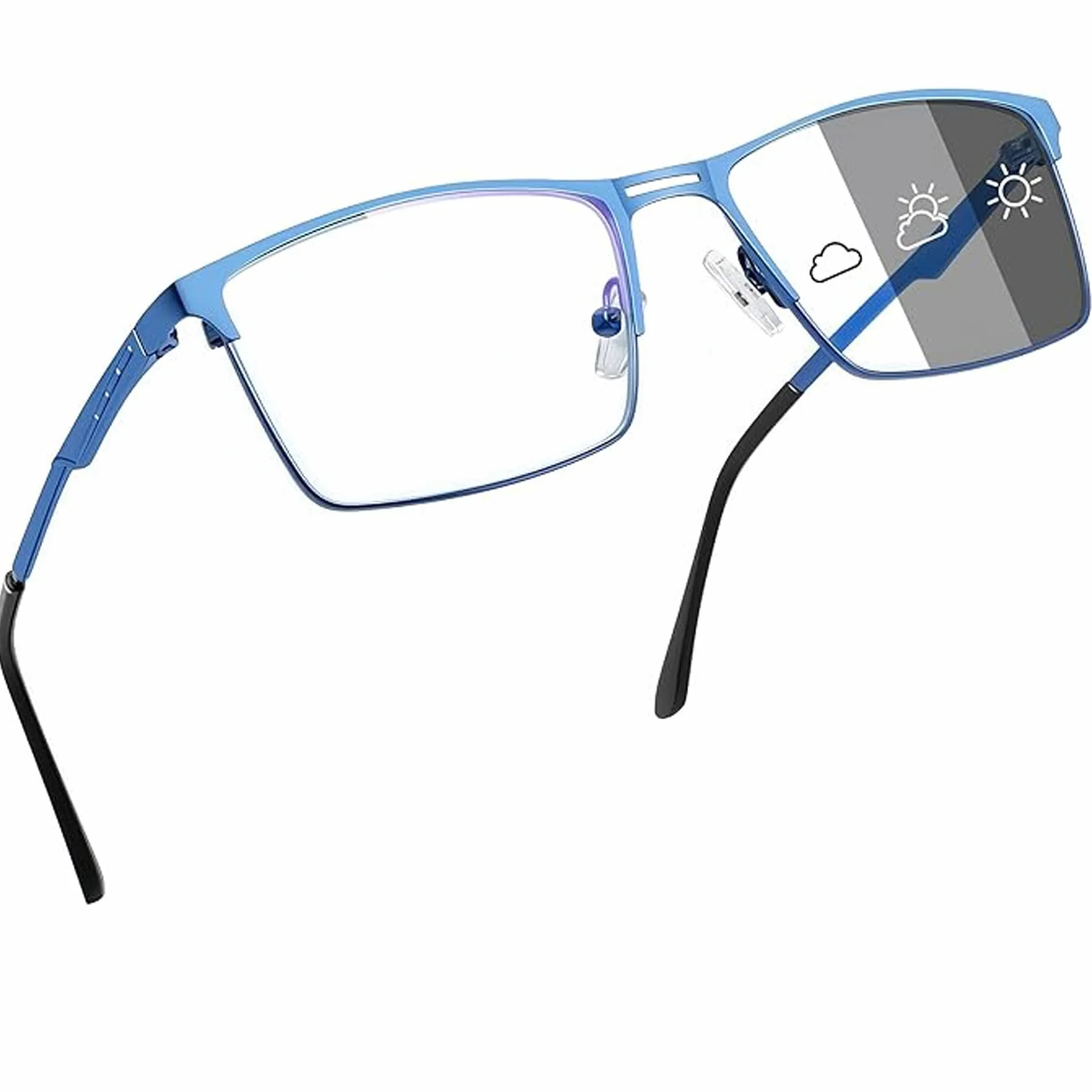 Joopin Occhiali Luce Blu da Uomo Donna Protezione UV Leggeri Lenti Trasparenti Rettangolari Montatura Metallo Filtro Luce Blu per Gaming
