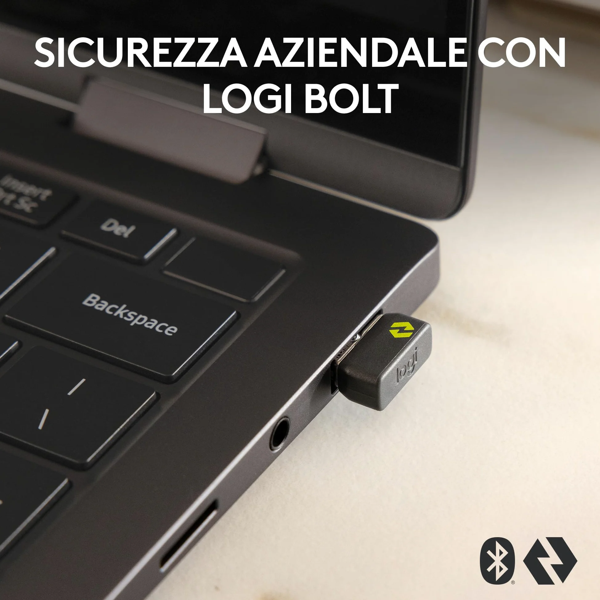 Logitech MX Anywhere 3S for Business - Mouse senza fili per professionisti | Windows/Mac/Chrome/Linux, Bluetooth, clic silenzioso, sicurezza Logi Bolt, compatto, 8K DPI, scorrimento MagSpeed - Pale Grey