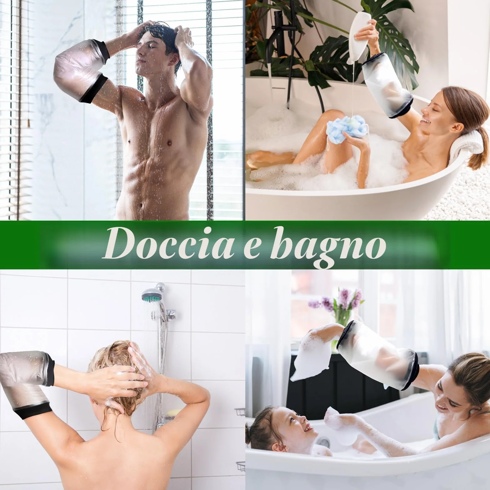 Copertura Impermeabile per Braccio PICC Protezione Doccia Cateteri Ferite Gomitiere