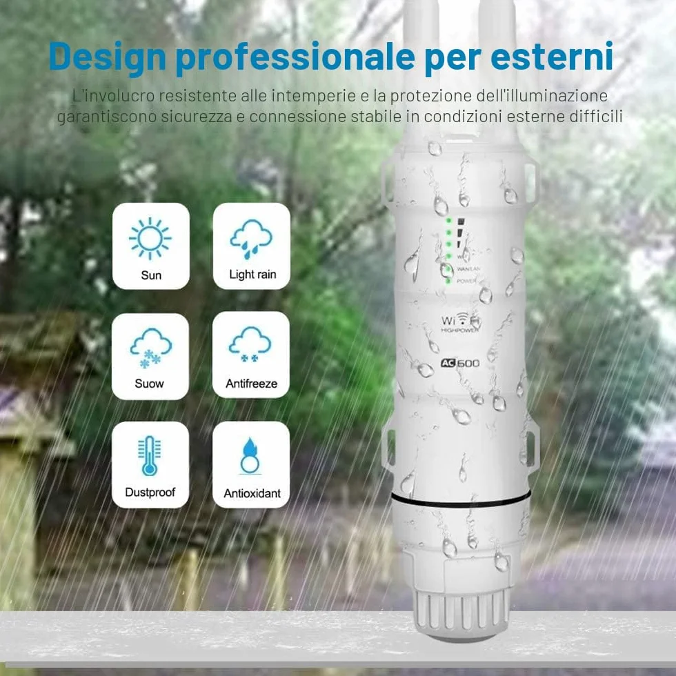 Wavlink AC600 Ripetitore WiFi Extender Potente/Amplificatore PoE Passivo Sostenere Dual Band 2.4+5GHz/2 Antenna Lunga Distanza…