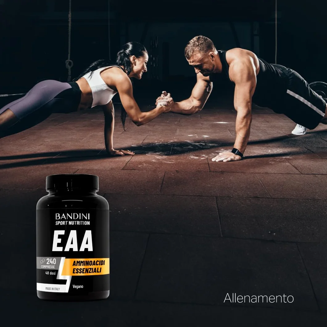 Bandini EAA Aminoacidi Essenziali 240 Compresse - Pre Post Workout - Crescita Muscolare - Vegan