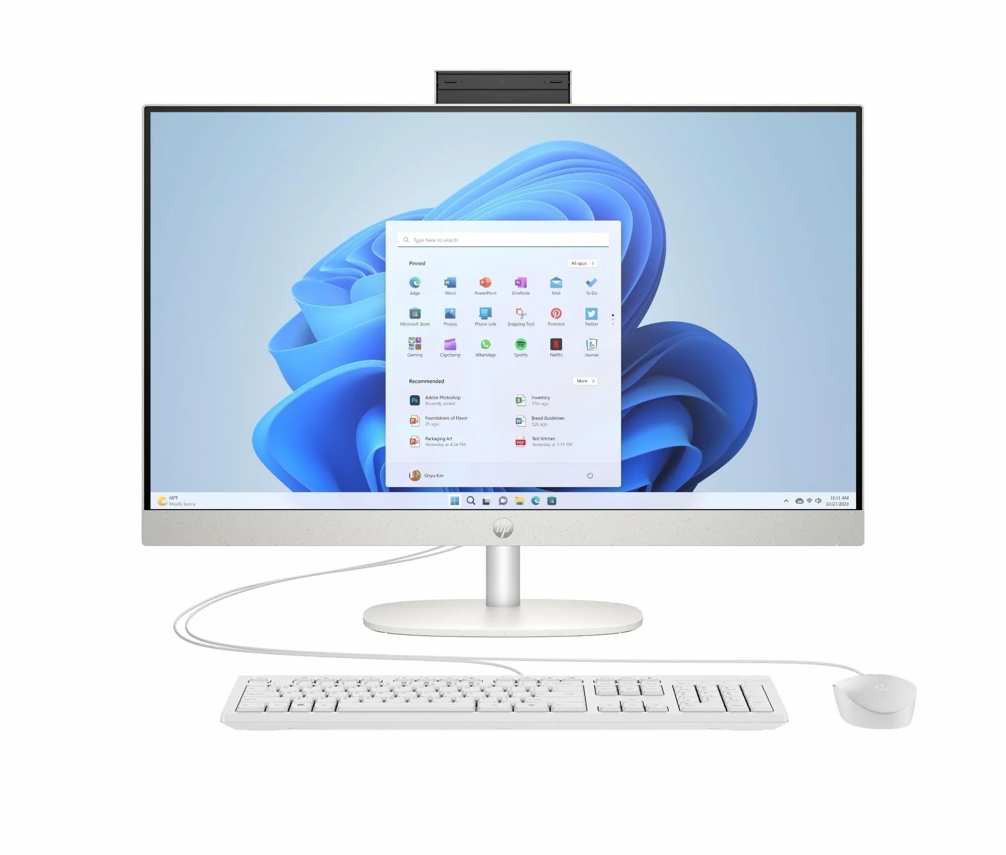 HP 27-cr0006sl All-in-One, Desktop, Intel Core i7-1355U, 16GB RAM DDR4, 1TB SSD, Grafica Intel Iris Xe, Display da 27" FHD IPS, Wi-Fi 6, Audio Integrato da 2W, Windows 11, Non è Touch, Bianco