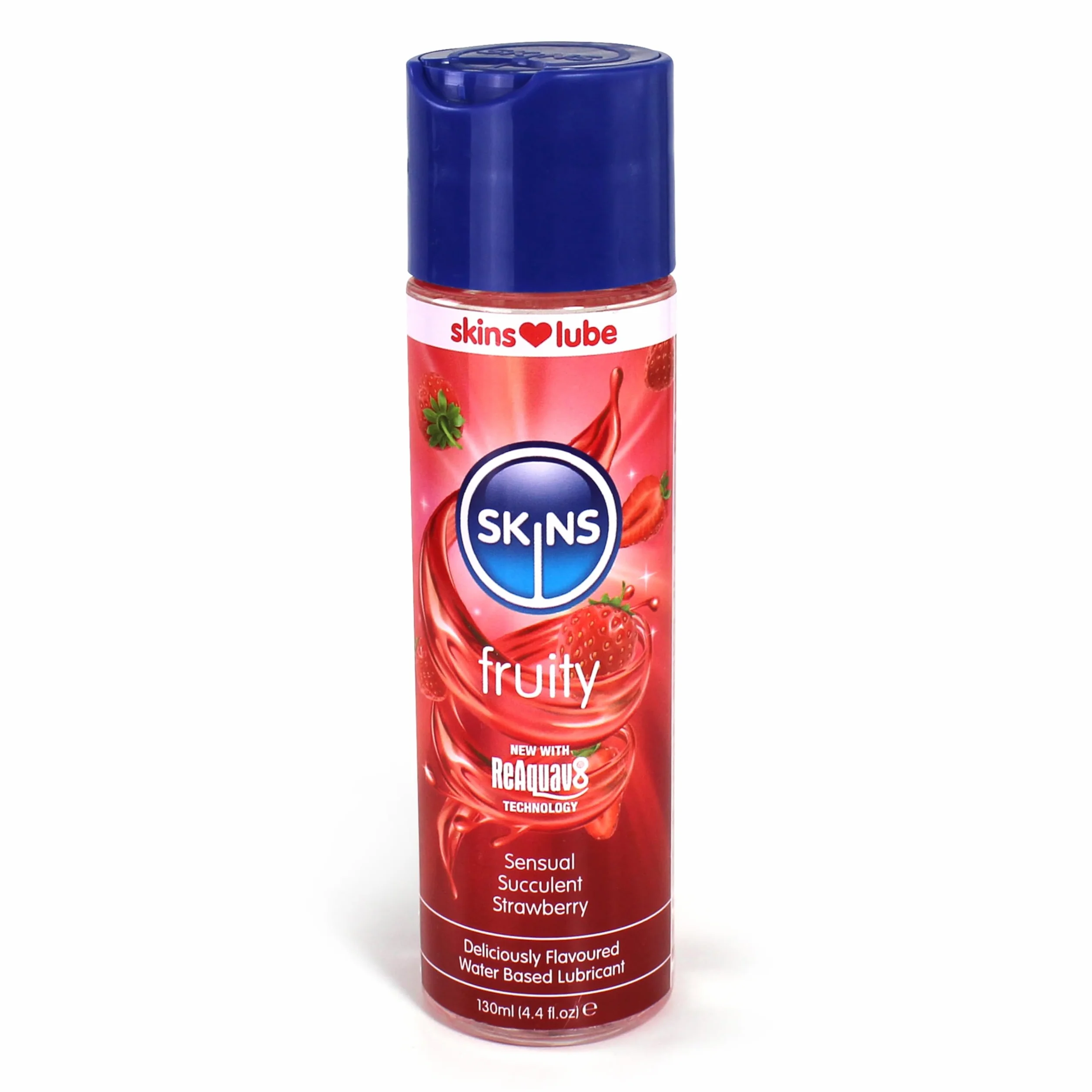 Lubrificante a base d'acqua aromatizzato alla fragola compatibile con preservativo ReAquav8 130 ml