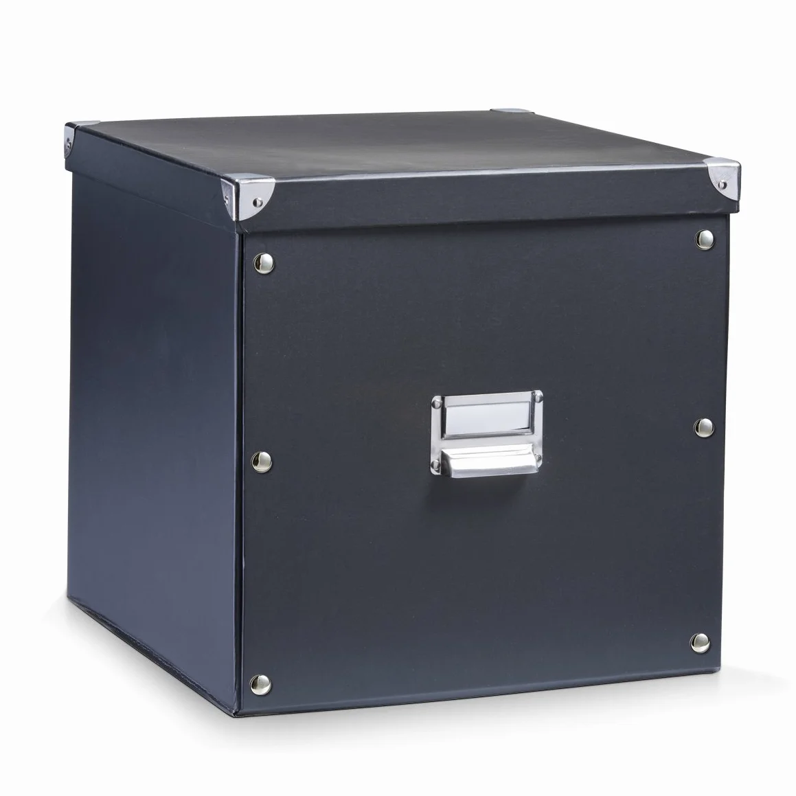 Zeller 17635 Scatola per archiviazione in cartone, 33.5 x 33 x 32 cm, colore: Nero