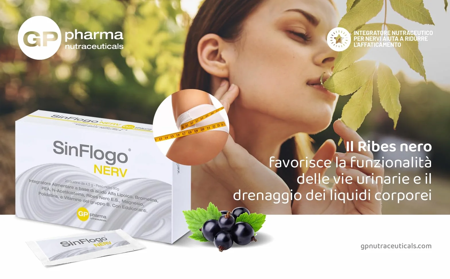 Nerv GP Nutraceuticals Integratore per Dolore Neuropatico con Acido Alfa Lipoico, PEA, Bromelina