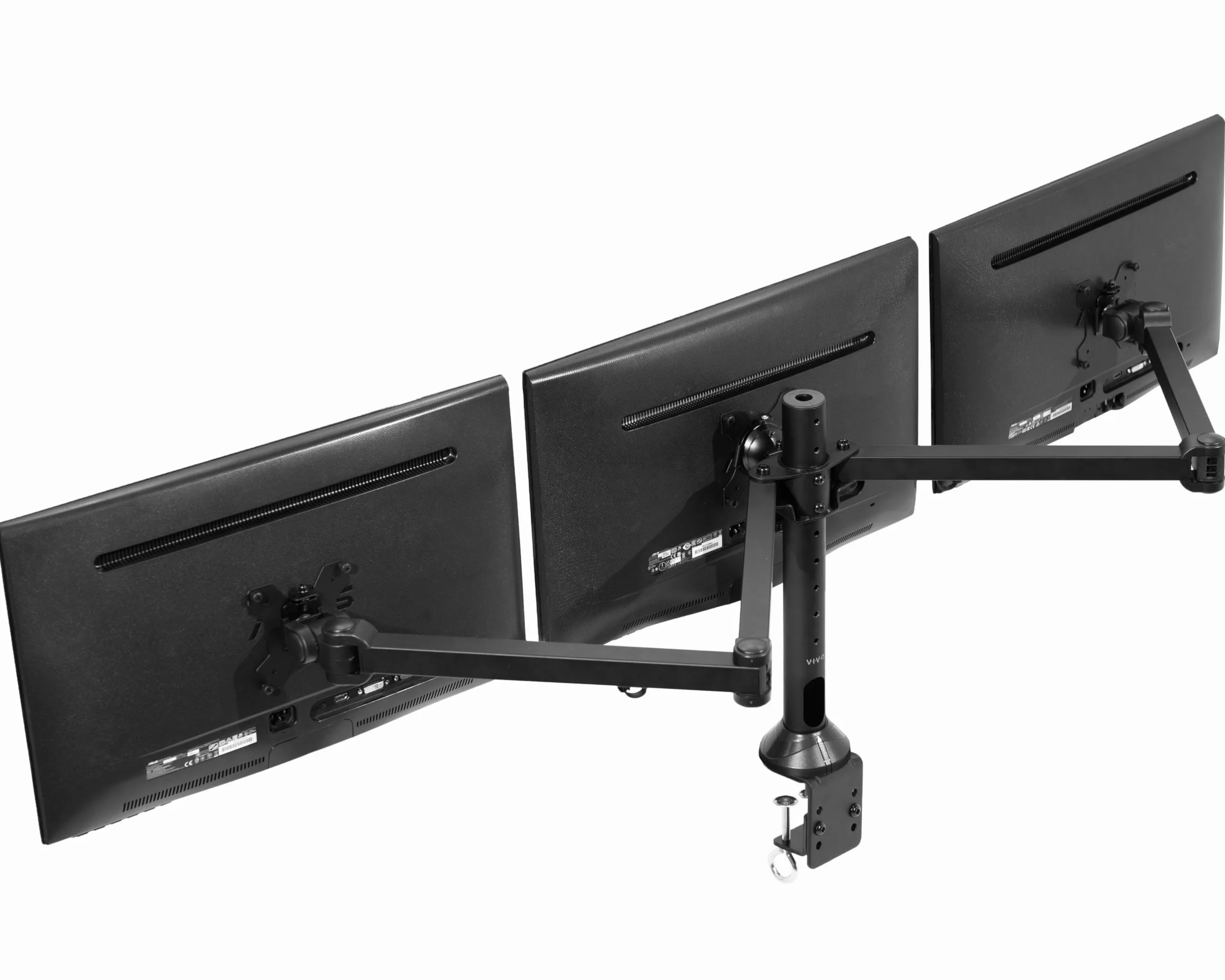 VIVO Tripla LCD computer scrivania del monitor del basamento del supporto VESA - nero regolabile in inclinazione, rotazione, e la rotazione si adatta a tre (3) schermi 13-32" (stand-V103)