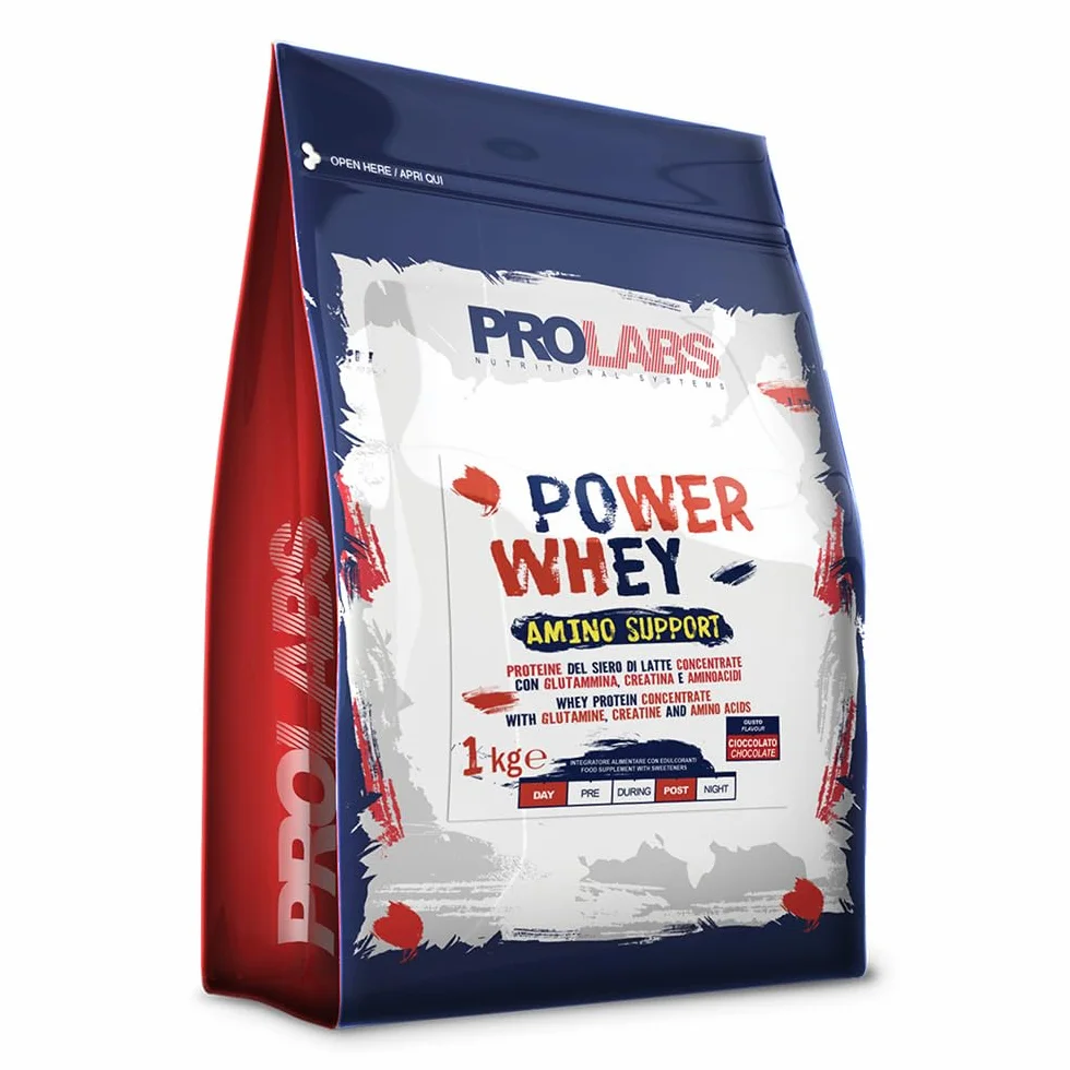 PROLABS Whey Protein Concentrate 1kg Cioccolato Aminoacidi Essenziali BCAA Creatina Glutammina Vitamina B6