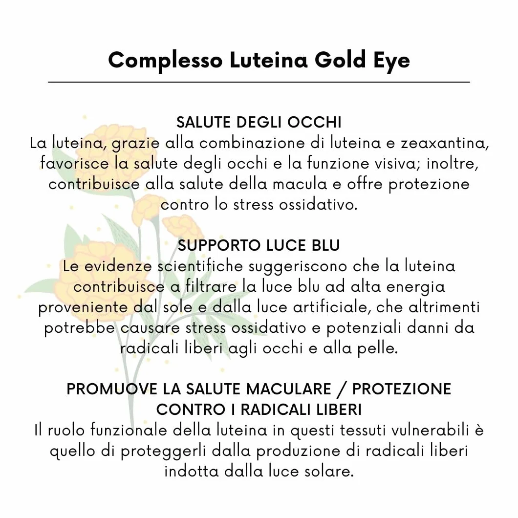 Luteina 50 mg con zeaxantina, beta carotene, vitamina A B2, piperina 180 capsule protezione occhi luce blu senza glutine