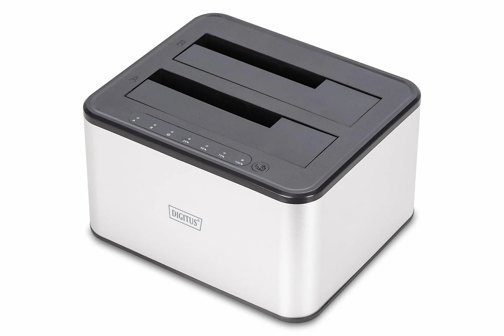 DIGITUS DA-71540-2 Docking Station SATA HDD Duale USB 3.0 per SSD e Hard Disk 2,5"/3,5" SATA 3 Funzione di Clonazione Grigio