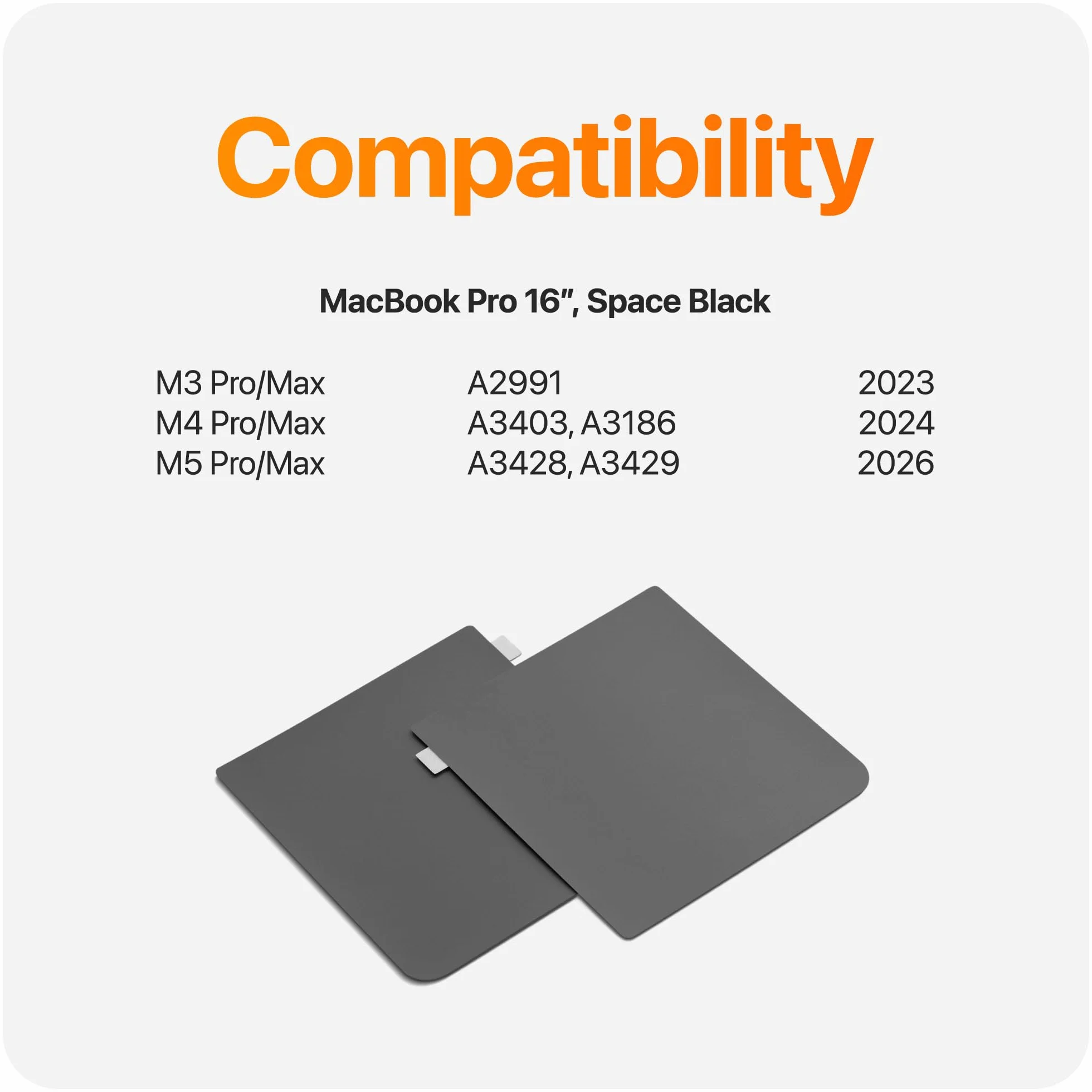 UPPERCASE GhostShield Premium Palm Rest Protector Skin Cover Set Protezione da Graffi e Usura, Compatibile con MacBook Pro 16" 2024 2023 2021 M4/M3 Pro/Max, Space Black