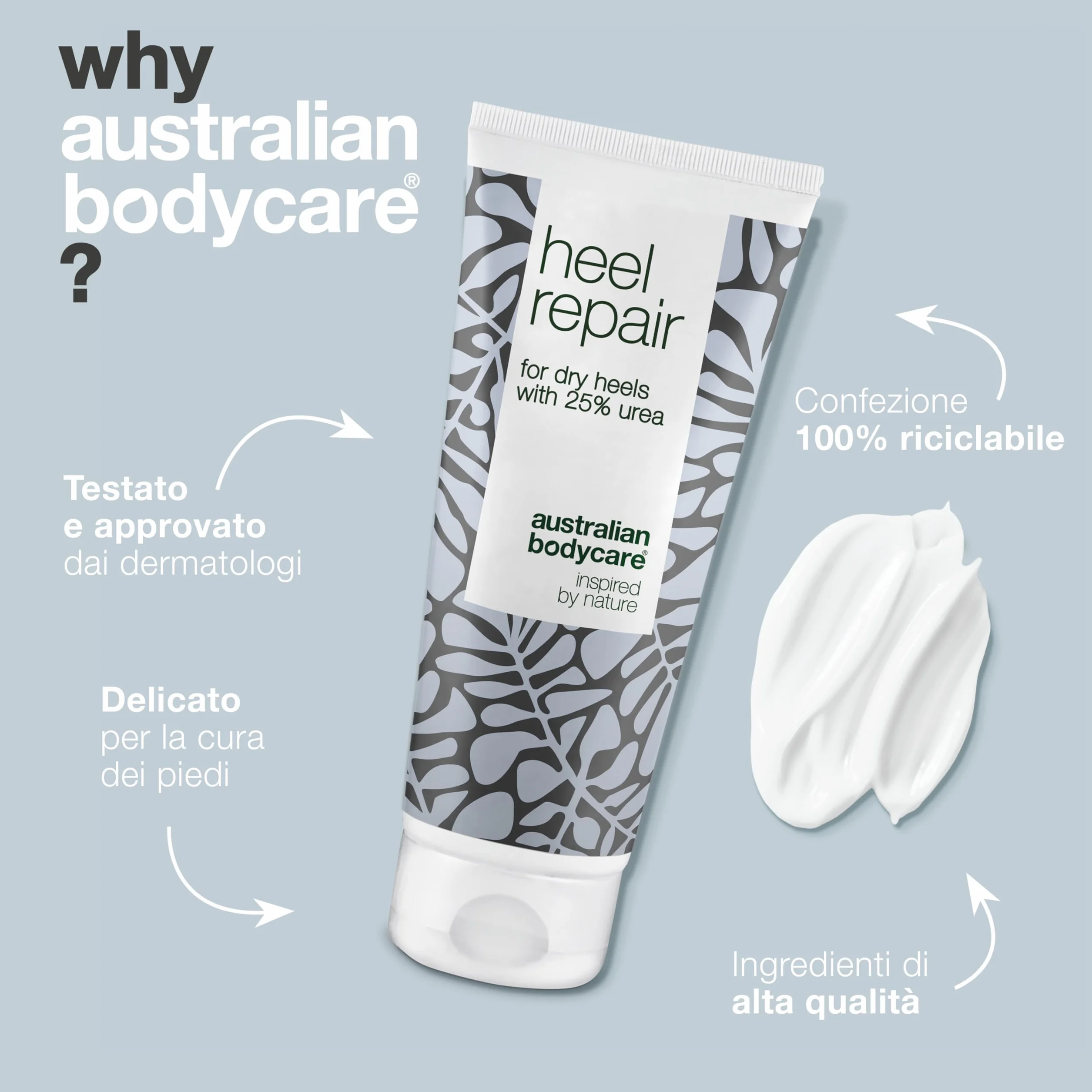 Australian Bodycare Heel Repair Crema Piedi 100 ml 25% Urea Tea Tree Oil