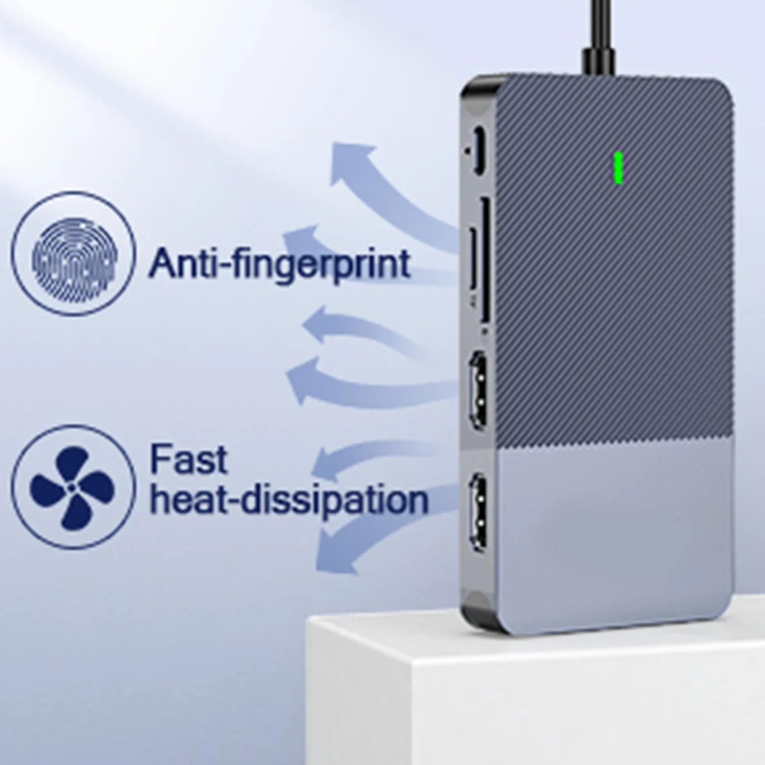 Gugxiom Hub USB C con Triplo Display 11 in 1, Design in Alluminio con Doppia Uscita HD e VGA, Docking Station USB con Slot LAN 3.0 TF, Audio da 3,5 Mm per Laptop A e Tipo C.