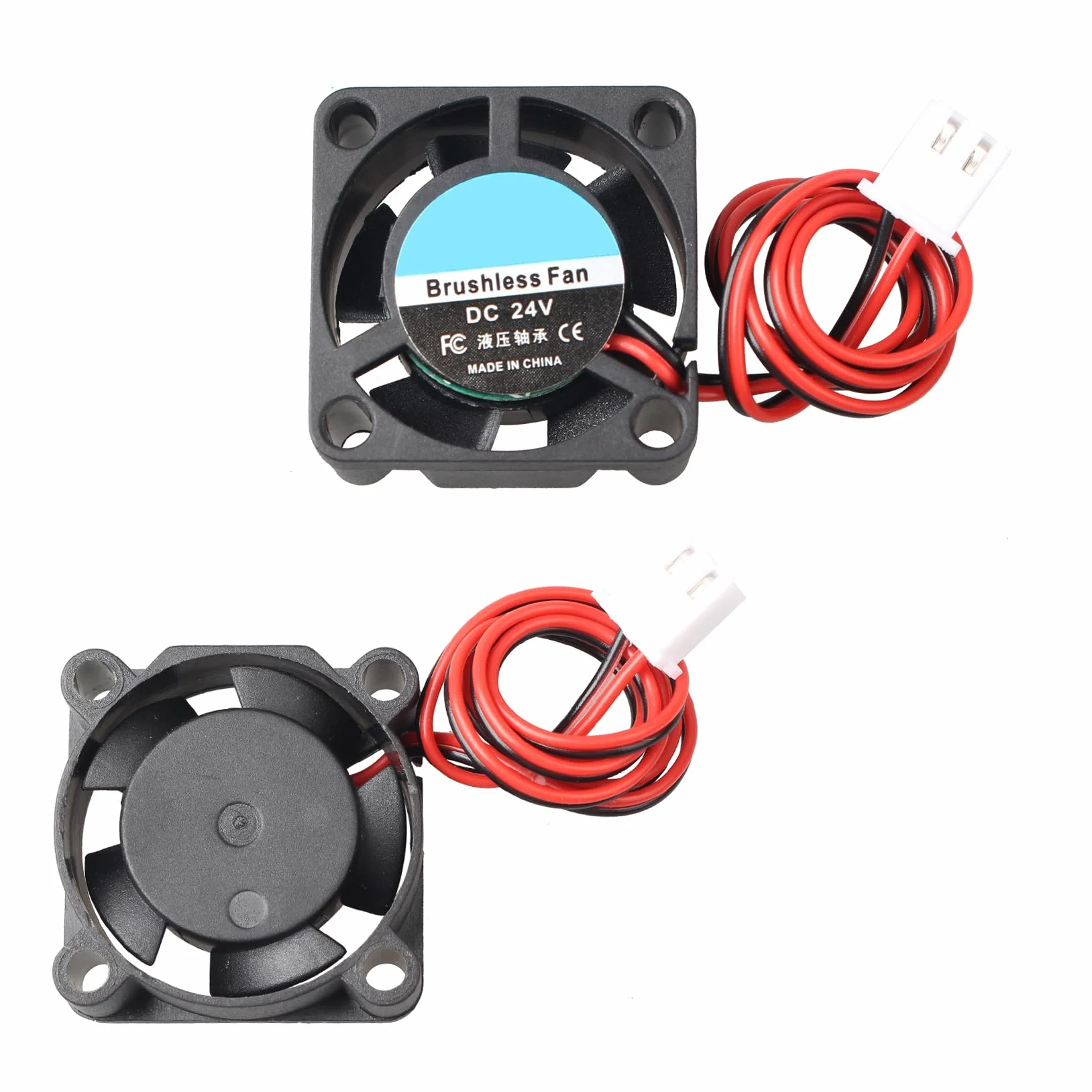 4 Mini ventola di raffreddamento senza spazzole silenziosa per stampante 3D 25x25x10mm 2510 DC 24V Cuscinetto Idraulico Con Terminale 2 Pin per Laptop Scheda Grafica PC CPU Custodie per computer