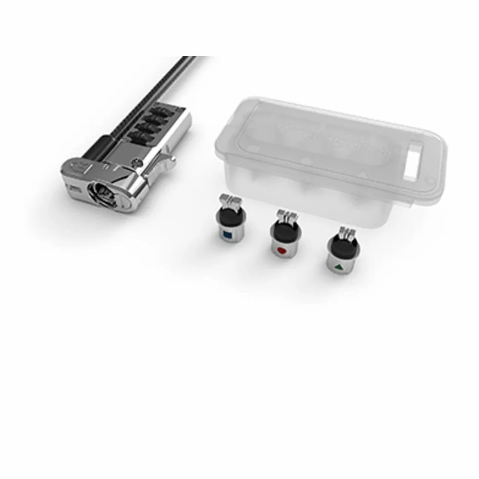 Kensington K62316WW - Kit di blocco per computer portatile, universale, 3 in 1, con cavo flessibile in acciaio al carbonio, 1,8 m