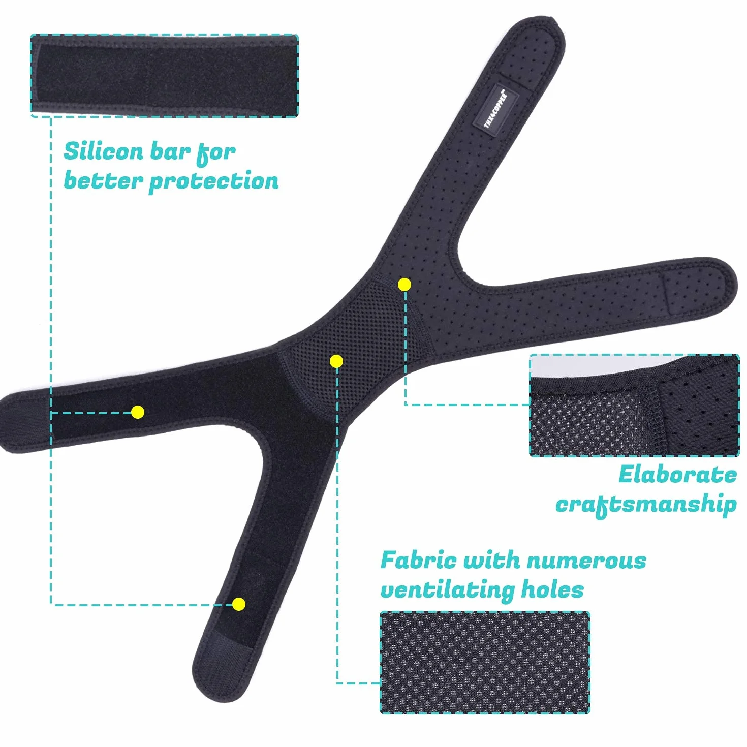 Thx4COPPER Ginocchiera a compressione per menisco traspirante leggera per corsa supporto ginocchio
