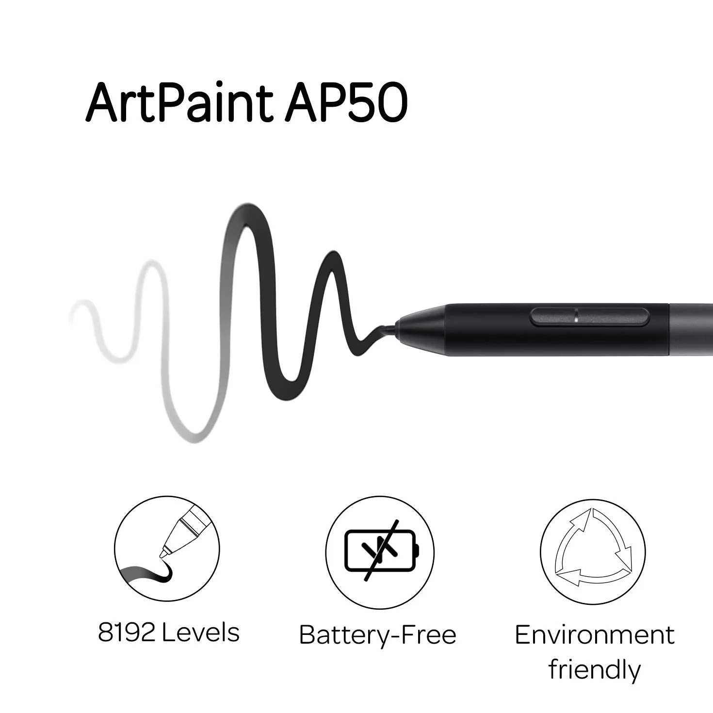 GAOMON ArtPaint AP50 Penna Passiva per Tavoletta Grafica con Schermo PD1161/ PD1320 / PD1561 / PD156 Pro/ PD1220