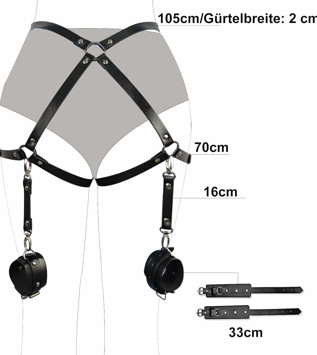 Cinturino PU da Donna Punk Yoga Set Regolabile