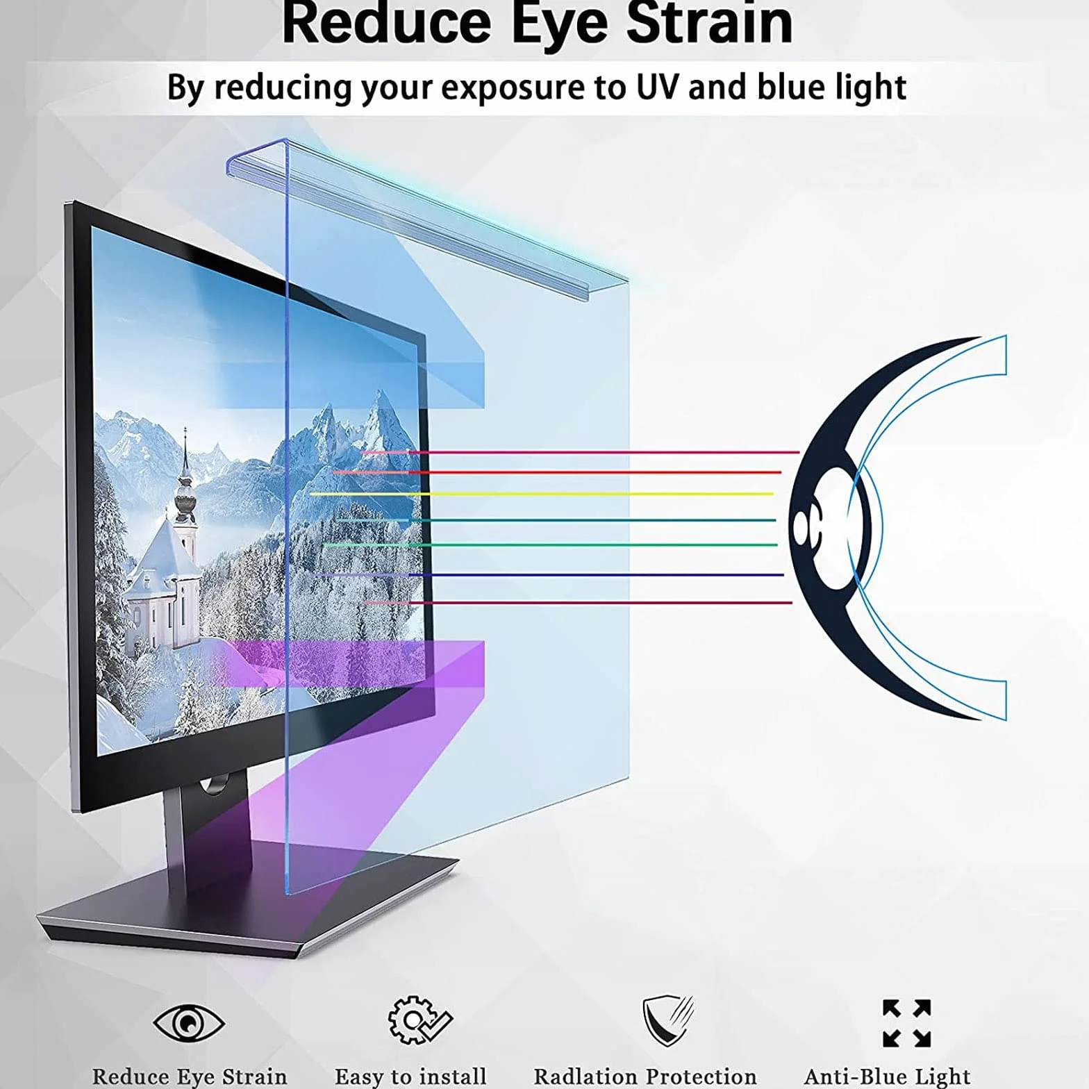 Filtro Anti Luce Blu e Protezione Schermo, 14-32" Anti Luce Blu Filtro per Monitor di Computer e TV LCD, Pellicola Antiriflesso Protettiva per Schermo