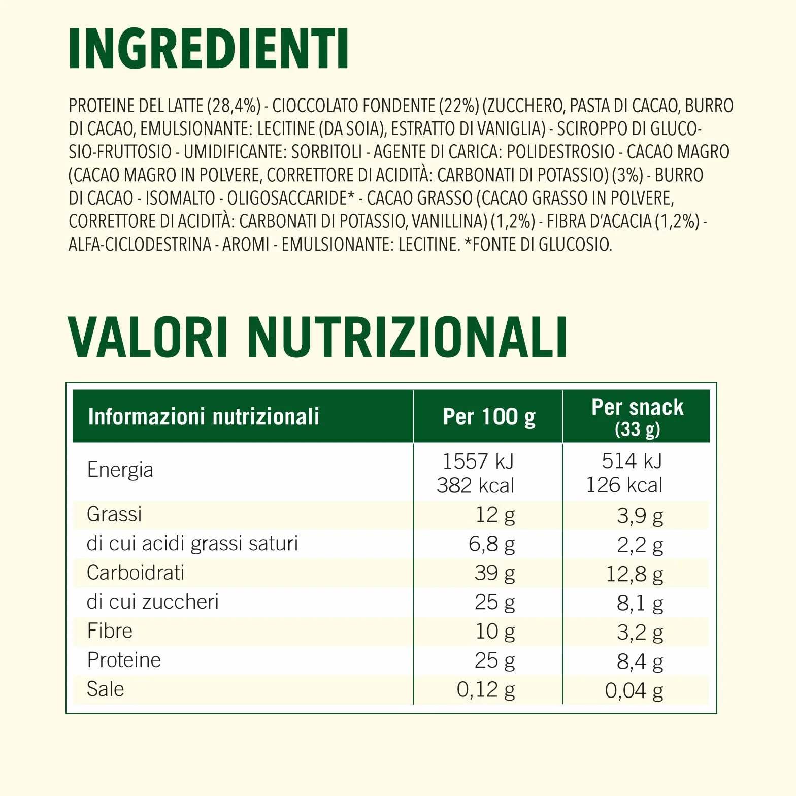 Enervit Enerzona Protein Snack 40-30-30 Gusto Noir 10 Barrette Proteiche 33g Dieta Zona Proteine Latte Fibre