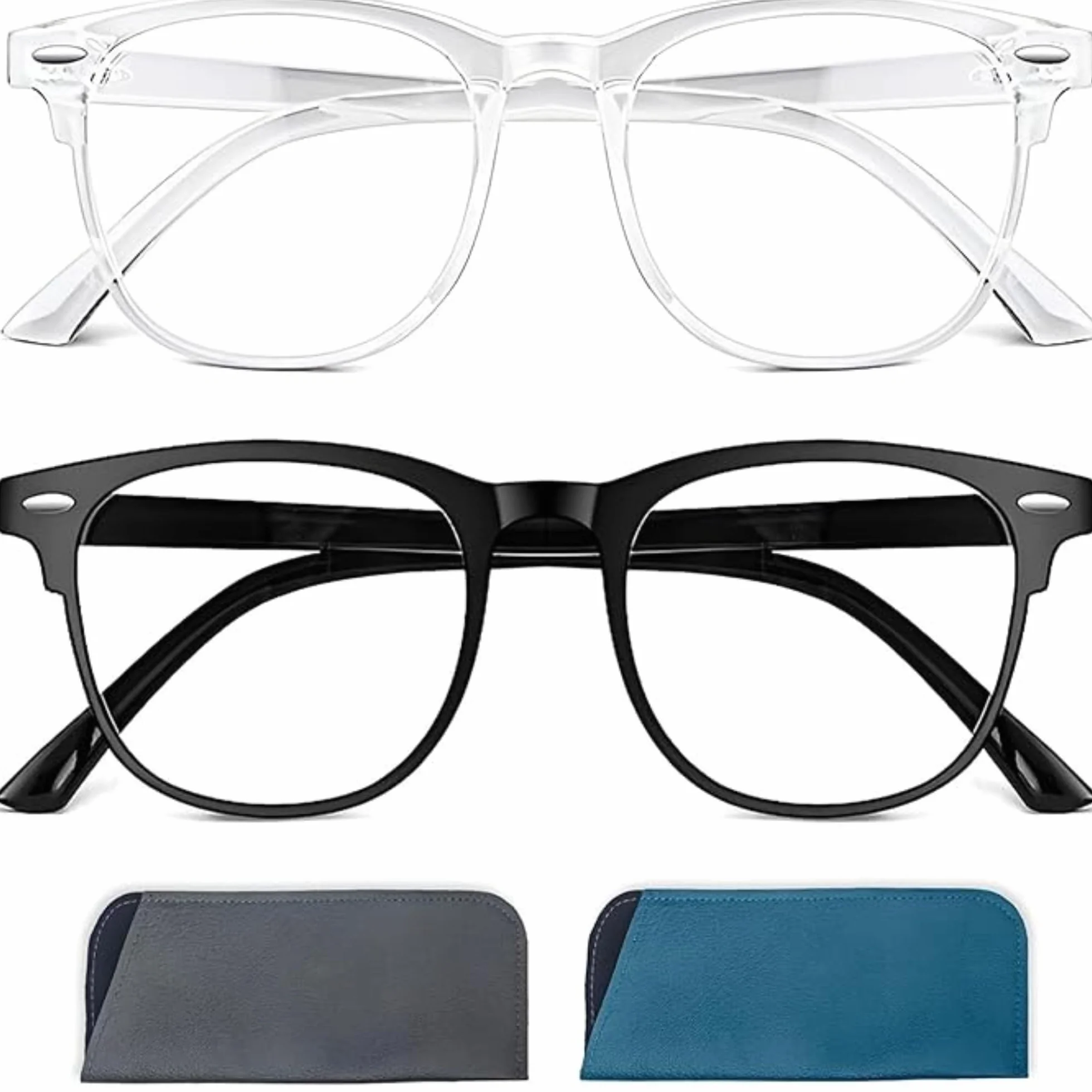 Occhiali Luce Blu Donna Uomo Set 2 Anti Luce Blu Computer Filtro