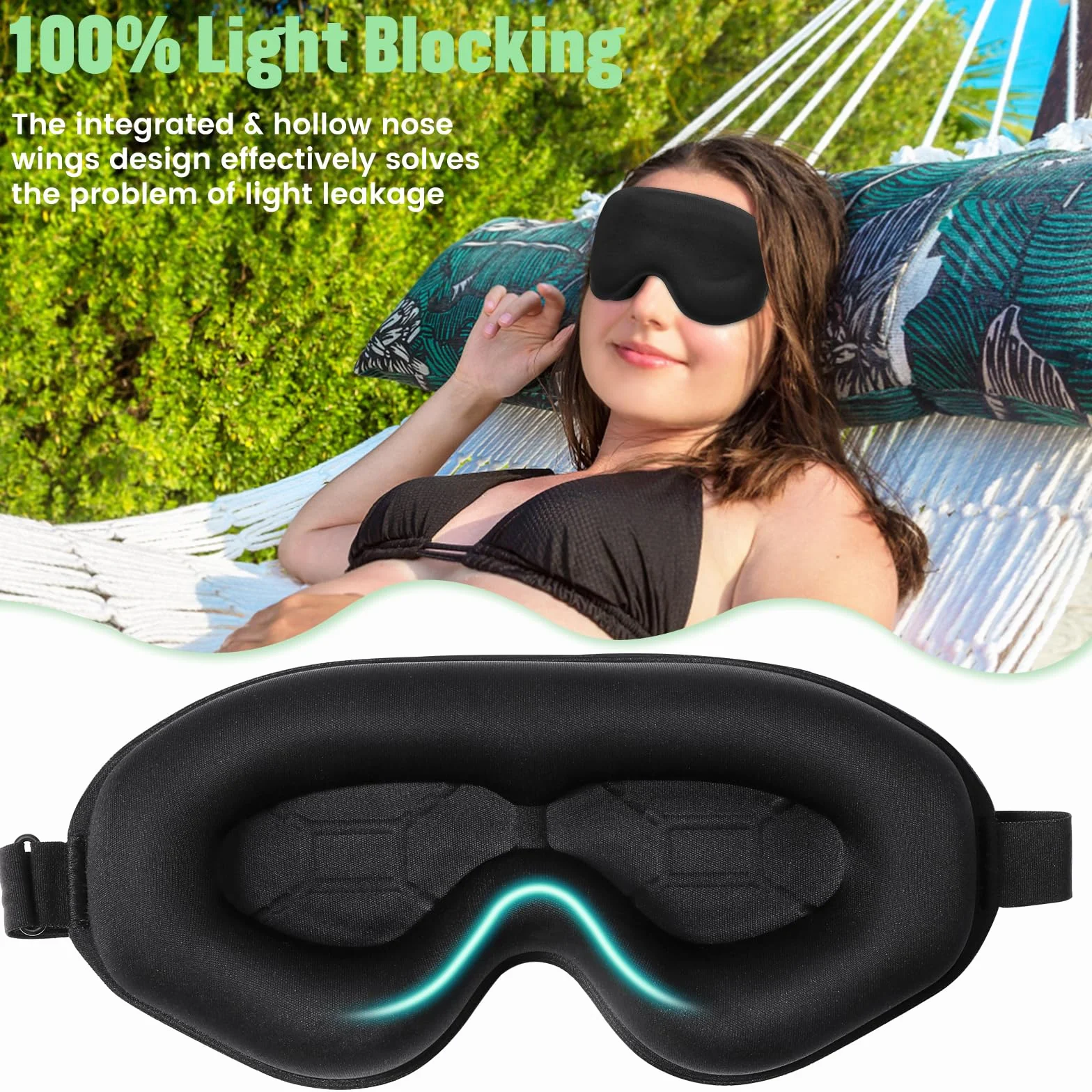 Blendura Mascherina per Dormire 3D, Blocca la Luce, Morbido e Confortevole per Sonno e Viaggi