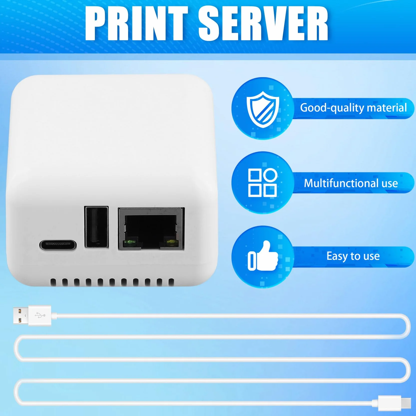 P330 Mini Print Server Connessione Via USB 2.0 Stampa Facile, Mini NP330 Cloud Printing Print Server